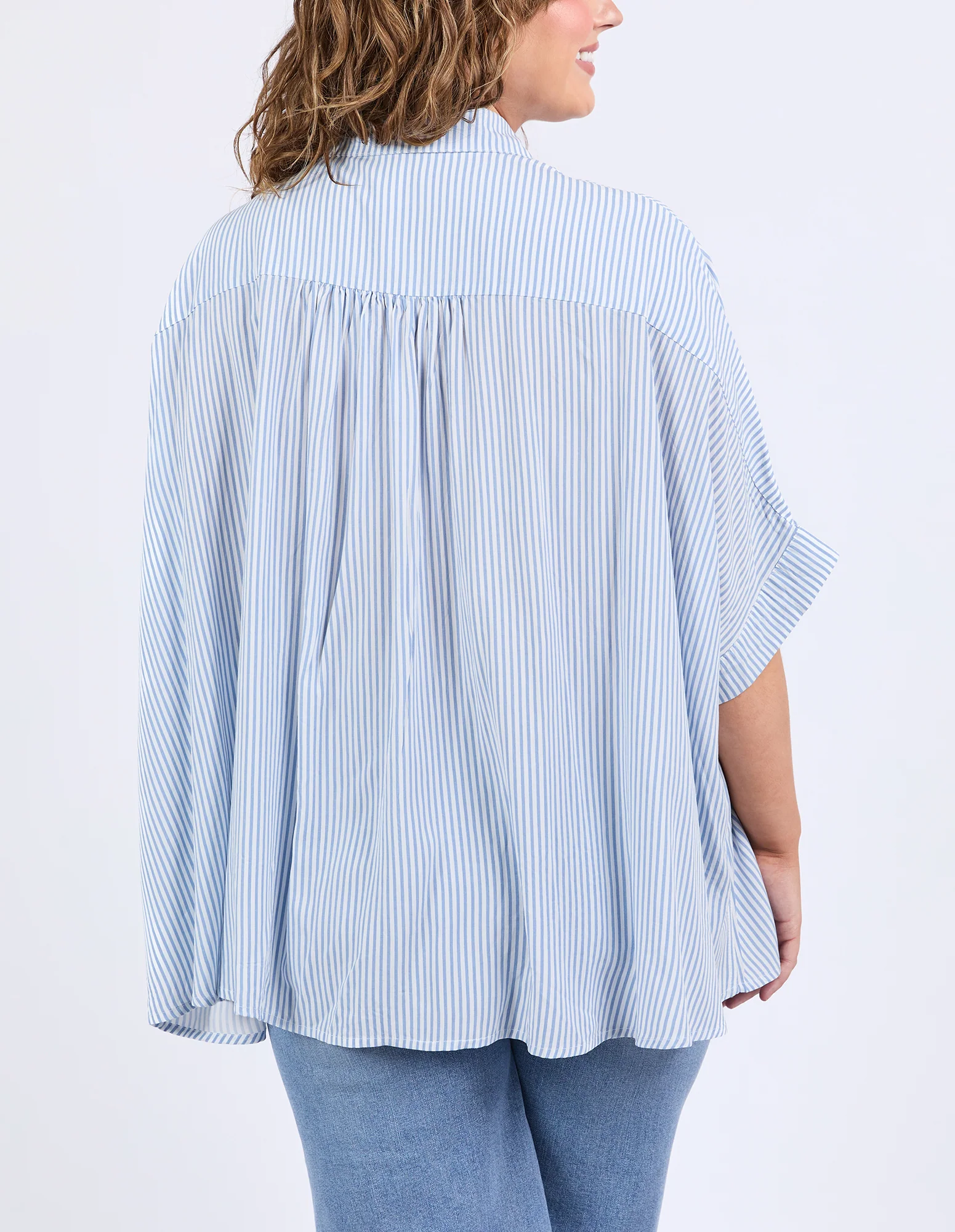 Elm Luna Shirt Dusk Blue Marshmallow Stripe - Image 7