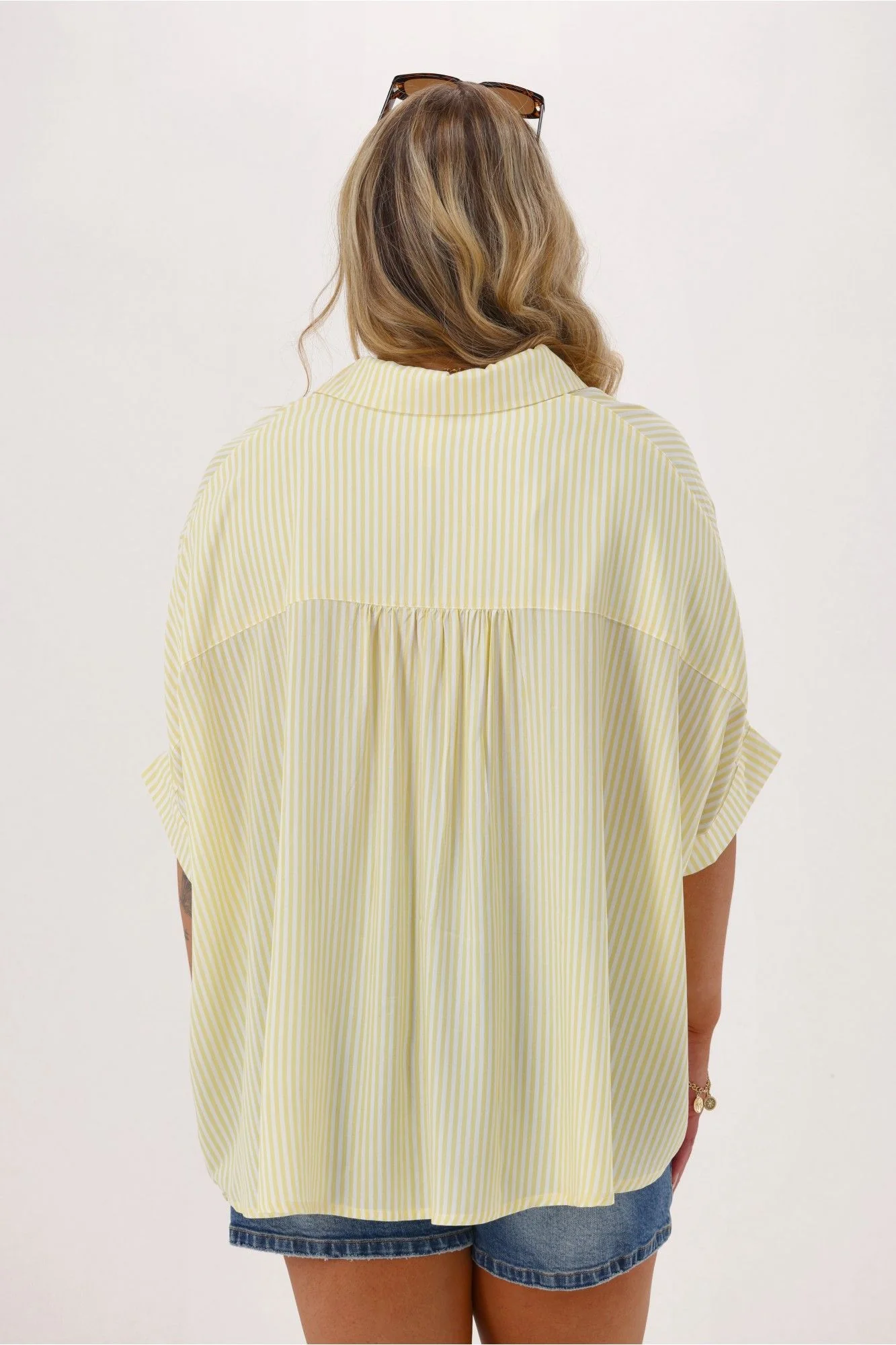 Elm Luna Shirt Pale Banana Stripe - Image 5