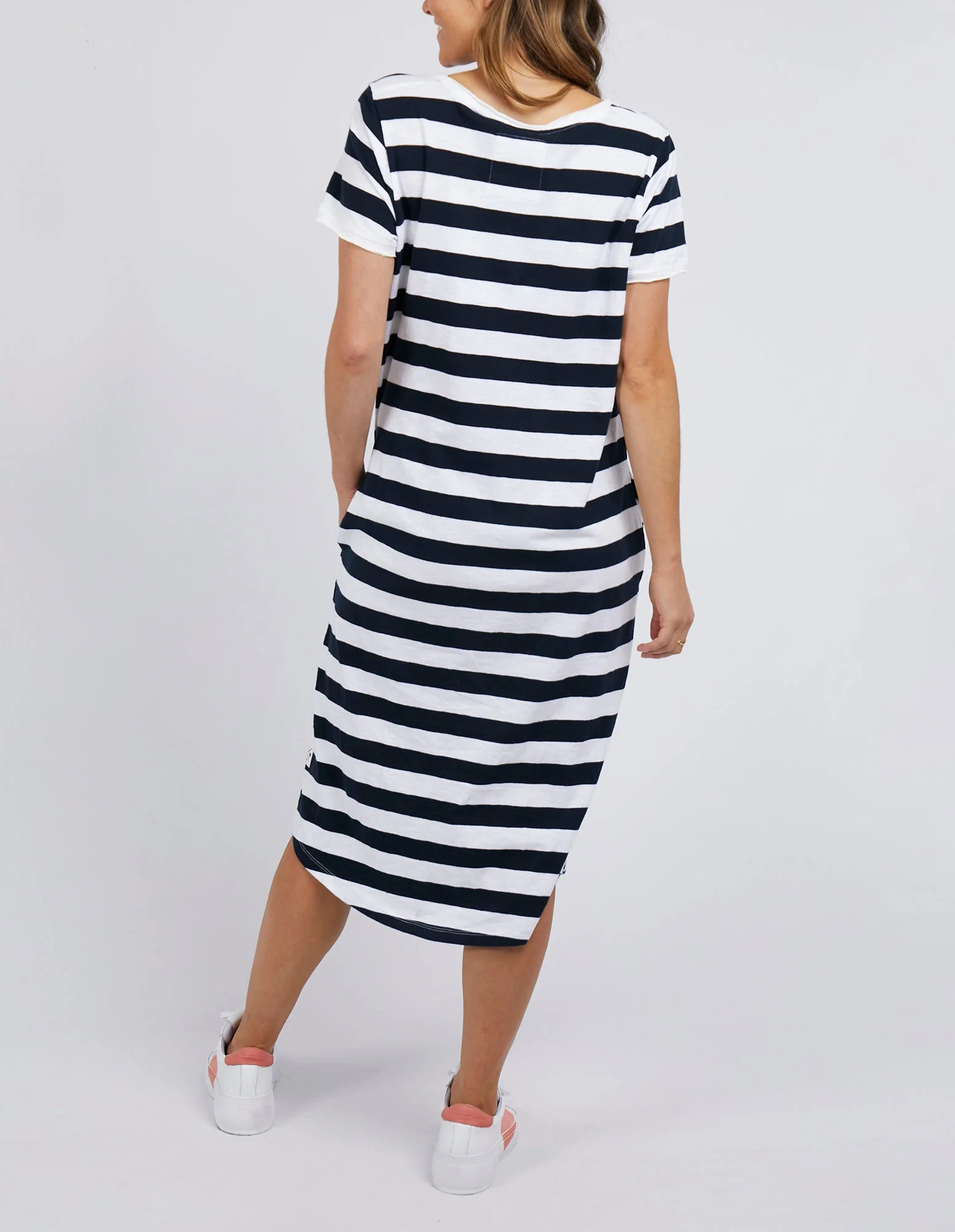Elm Maeve Midi Dress Navy Stripe - Image 5