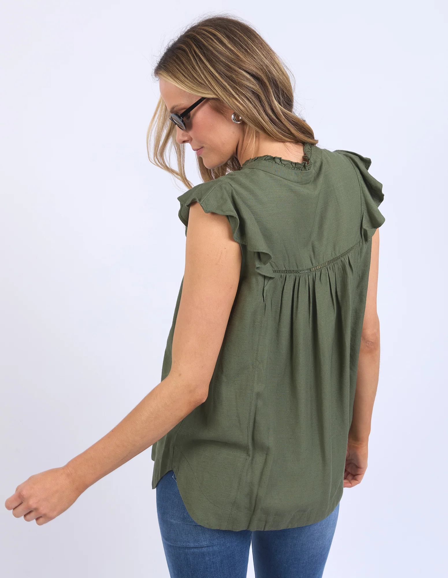 Elm Market Lace Trim Blouse Clover - Image 6