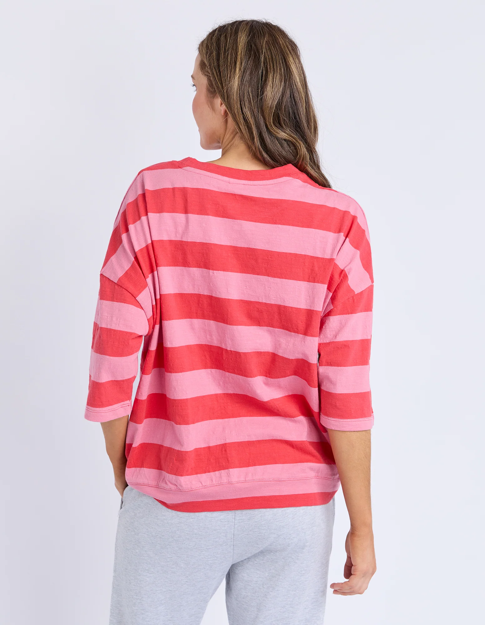 Elm Mazie Block Stripe Sweat Cayenne & Chateau Rose Stripe - Image 6