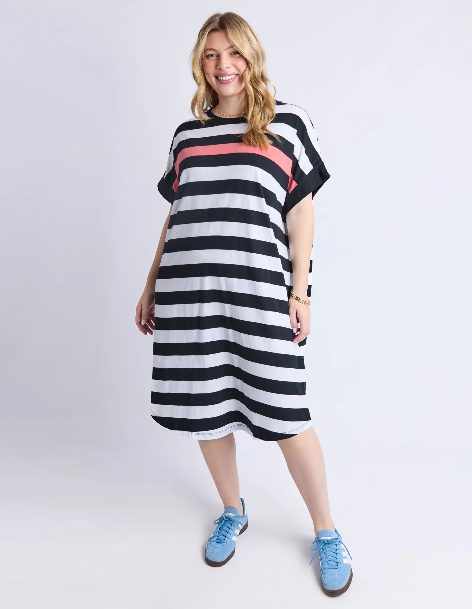 Elm Mckinley Dress Black And White Stripe