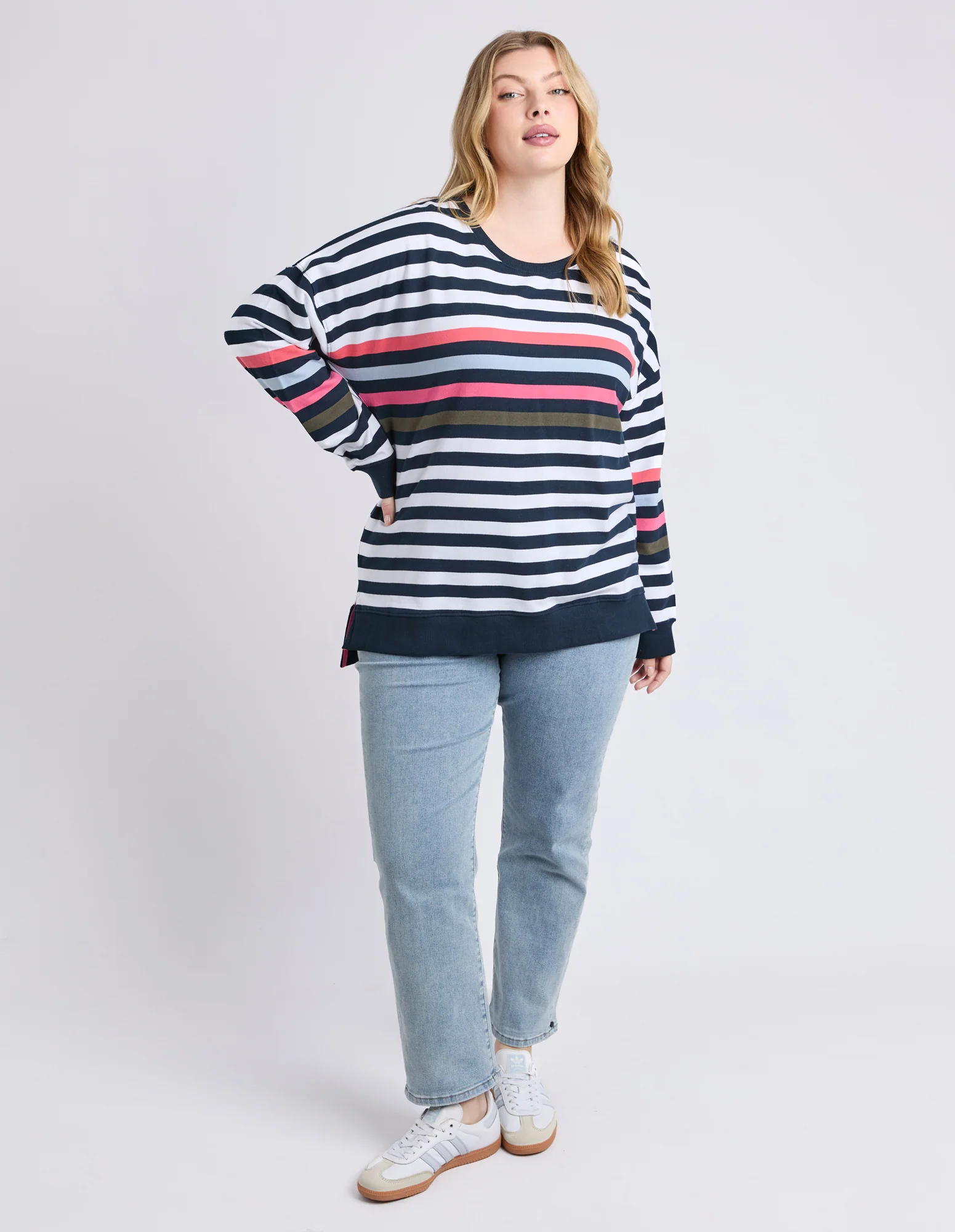 Elm Merriment Crew Navy White Stripe - Image 4