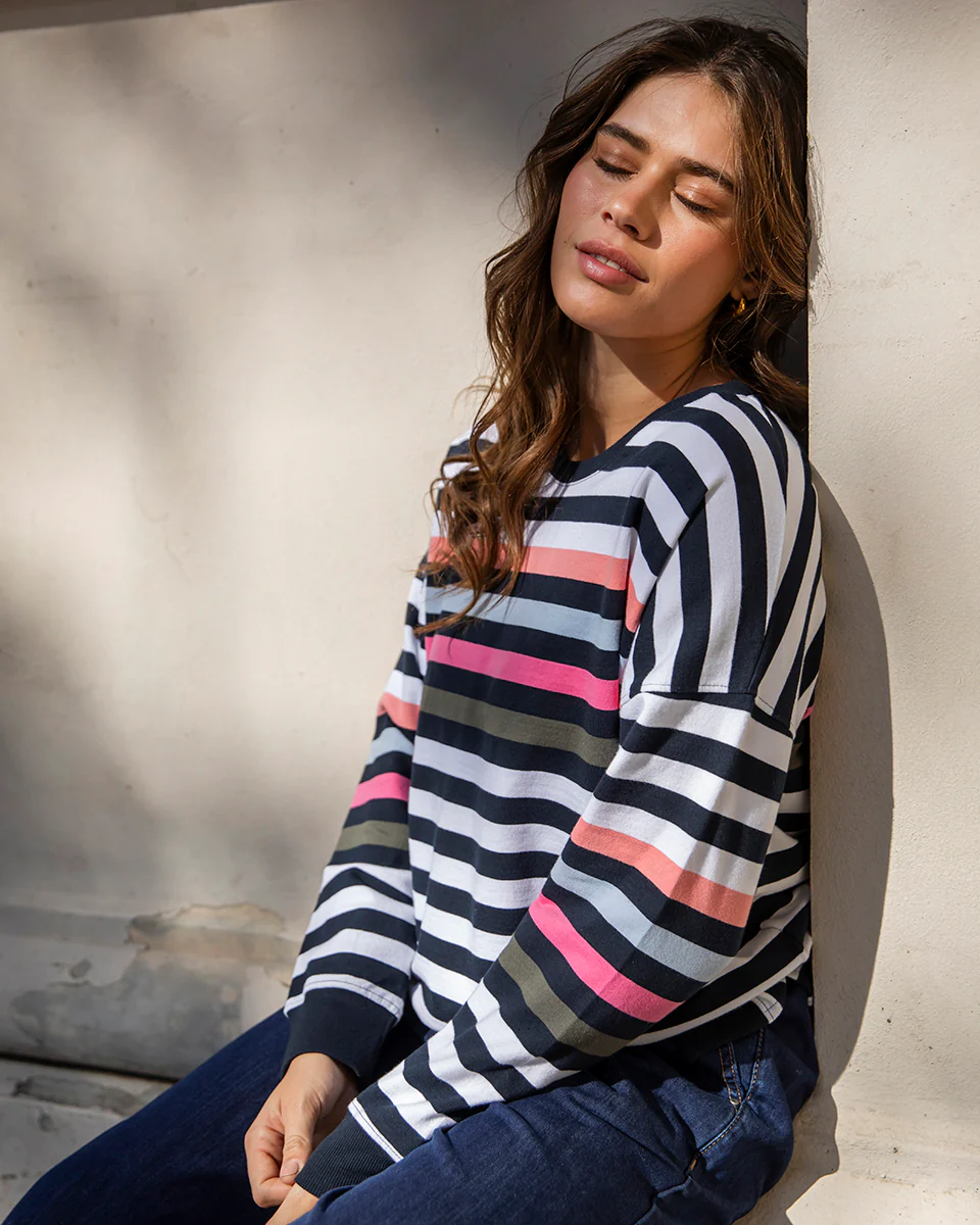 Elm Merriment Crew Navy White Stripe - Image 5