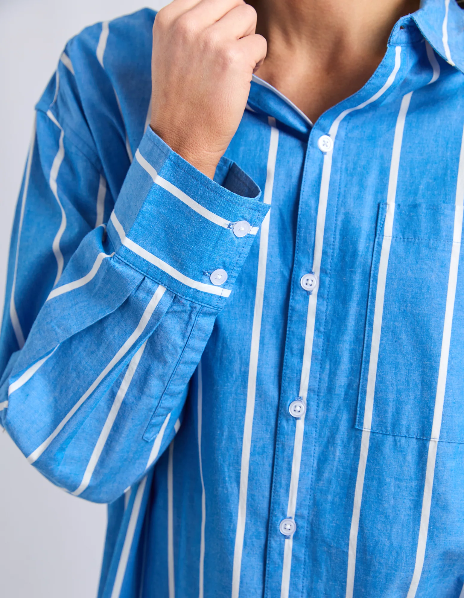 Elm Mia Striped Shirt Royal Blue - Image 5
