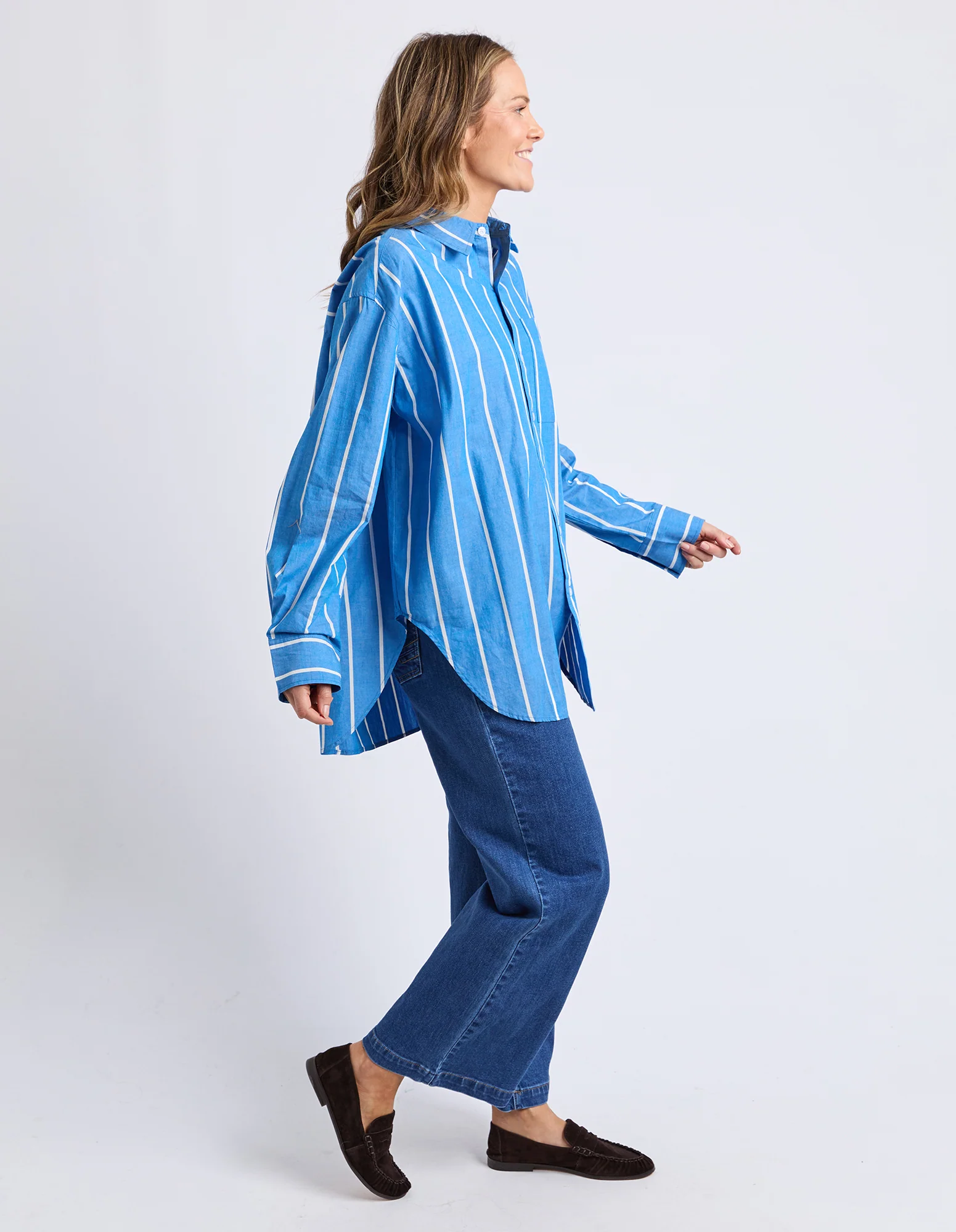 Elm Mia Striped Shirt Royal Blue - Image 7