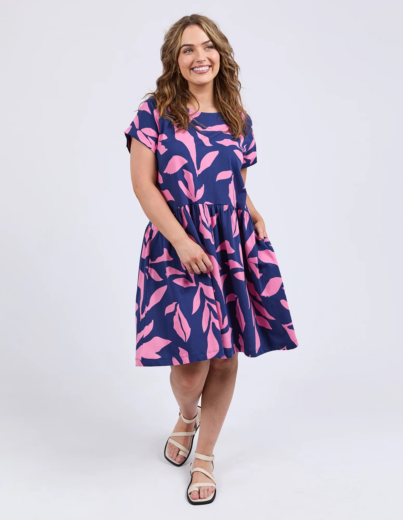 Elm Mimosa Dress Blue Depths Yardage Print - Image 4