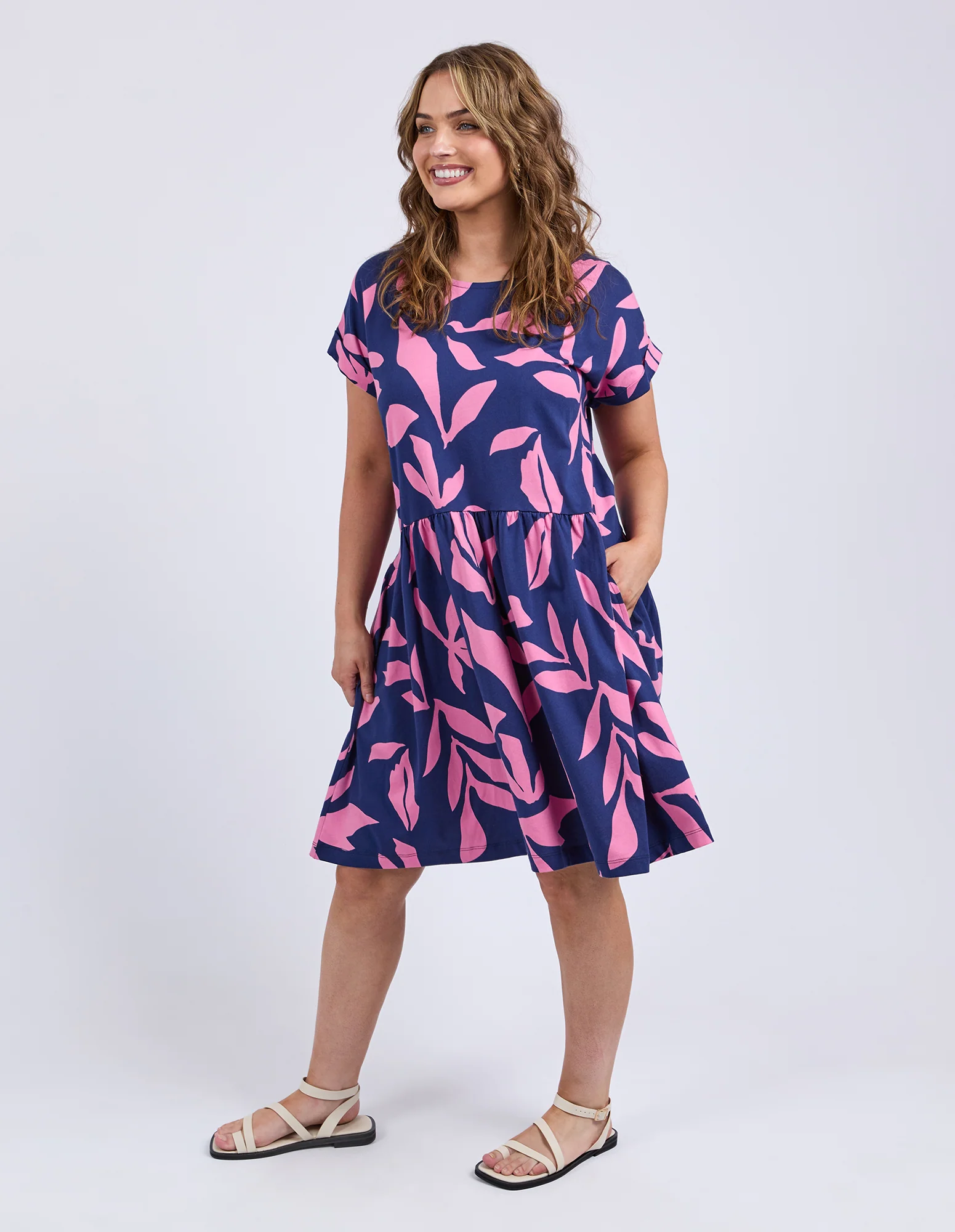 Elm Mimosa Dress Blue Depths Yardage Print - Image 6