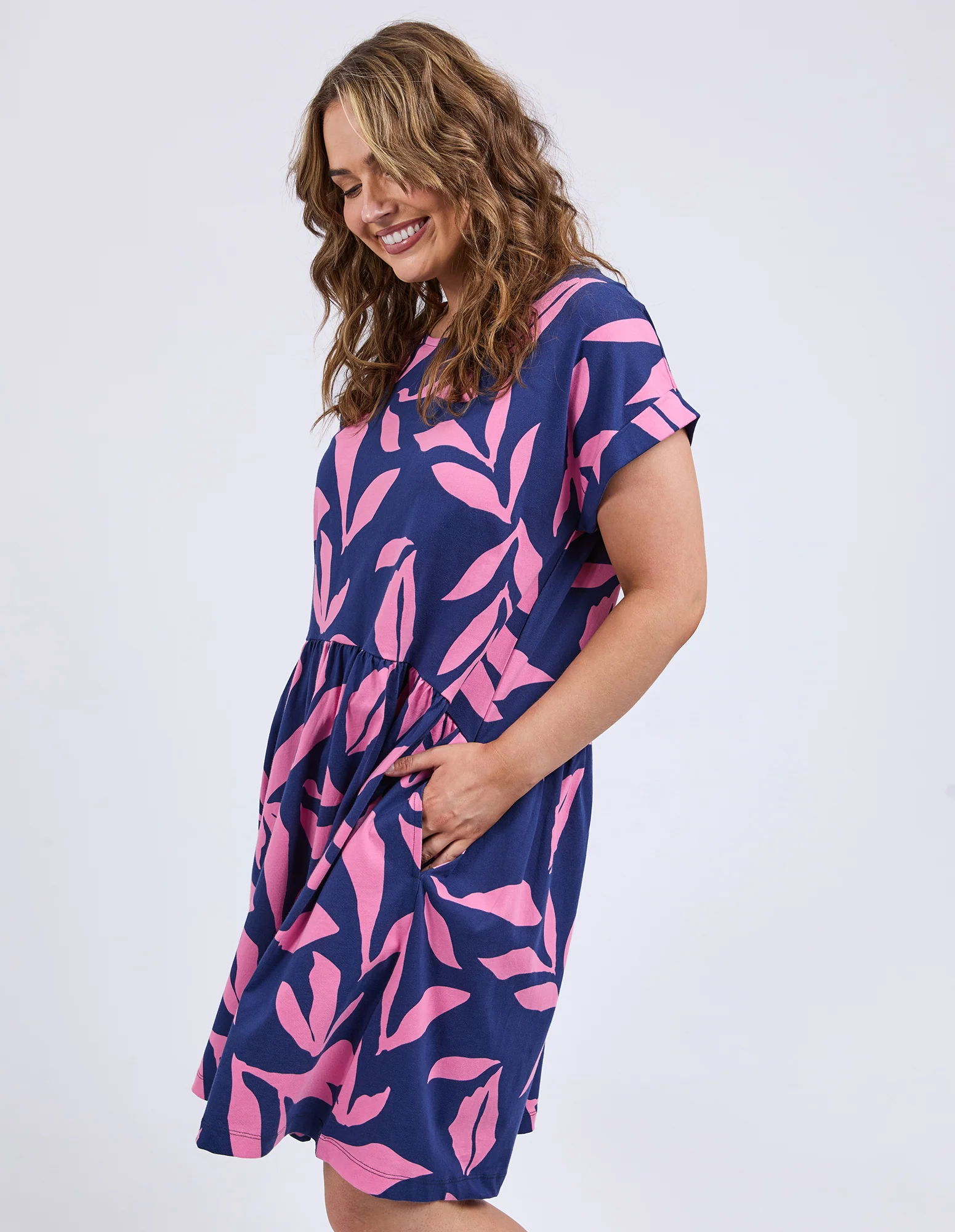 Elm Mimosa Dress Blue Depths Yardage Print - Image 7