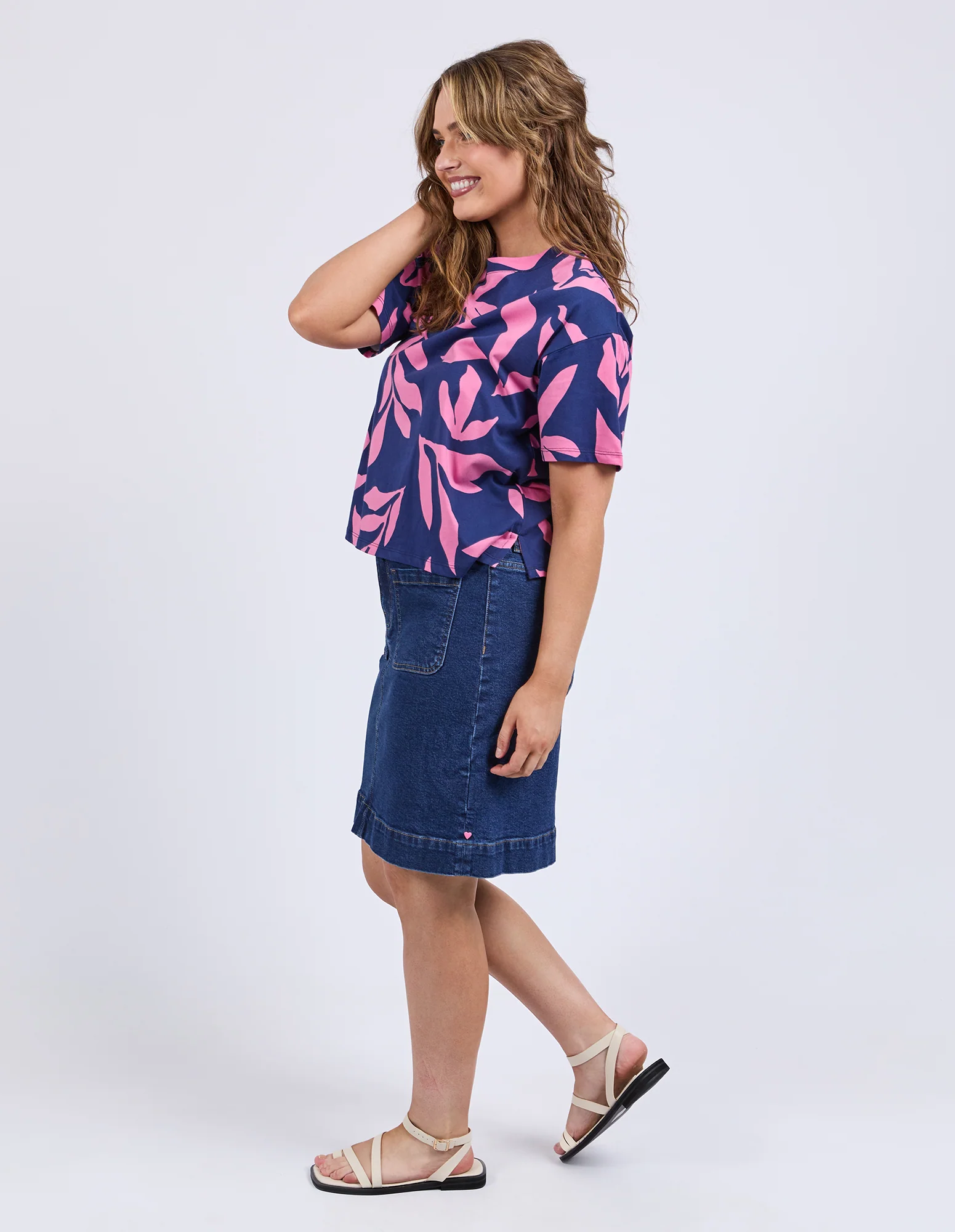 Elm Mimosa Tee Blue Depths Yardage Print - Image 6