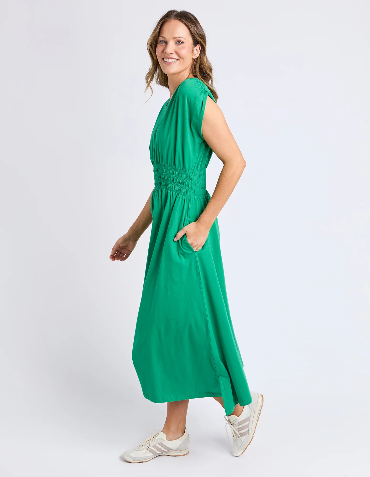Elm Nelle Midi Dress Pine Green - Image 6