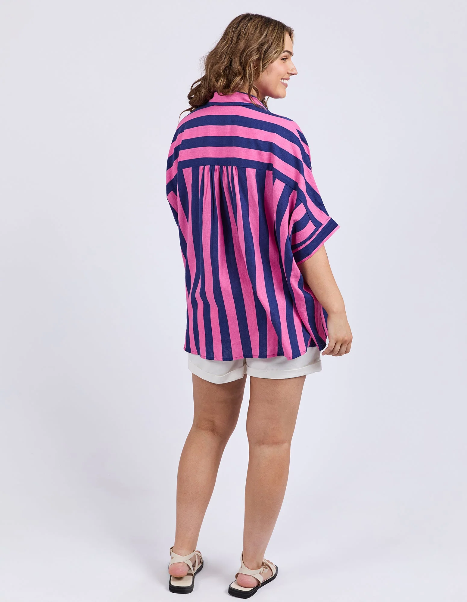 Elm Palermo Stripe Shirt Printed Stripe Blue Pink - Image 9