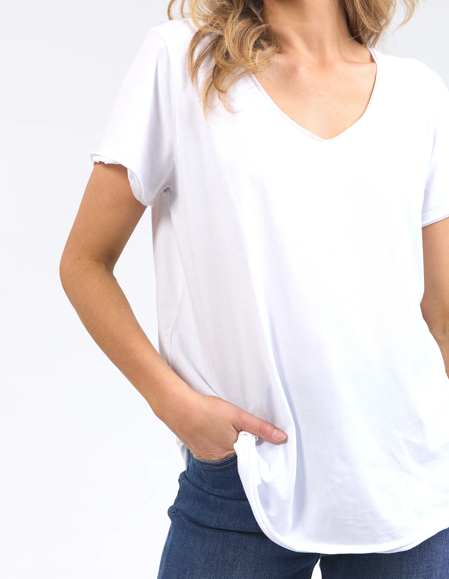 Elm Pima Vee Tee White - Image 2