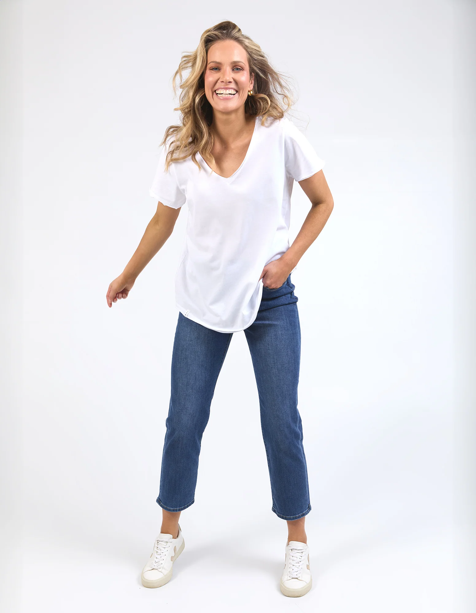 Elm Pima Vee Tee White - Image 3