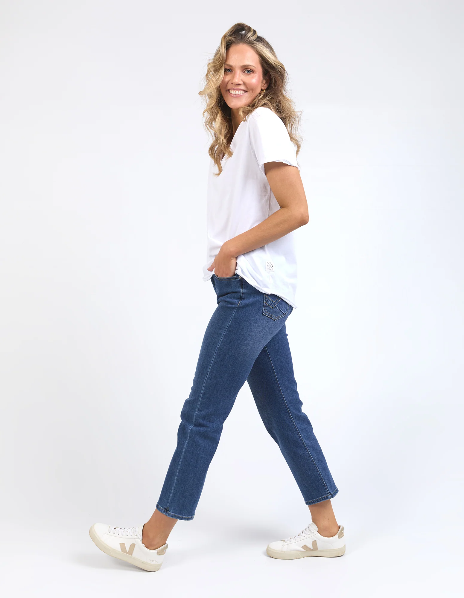 Elm Pima Vee Tee White - Image 5