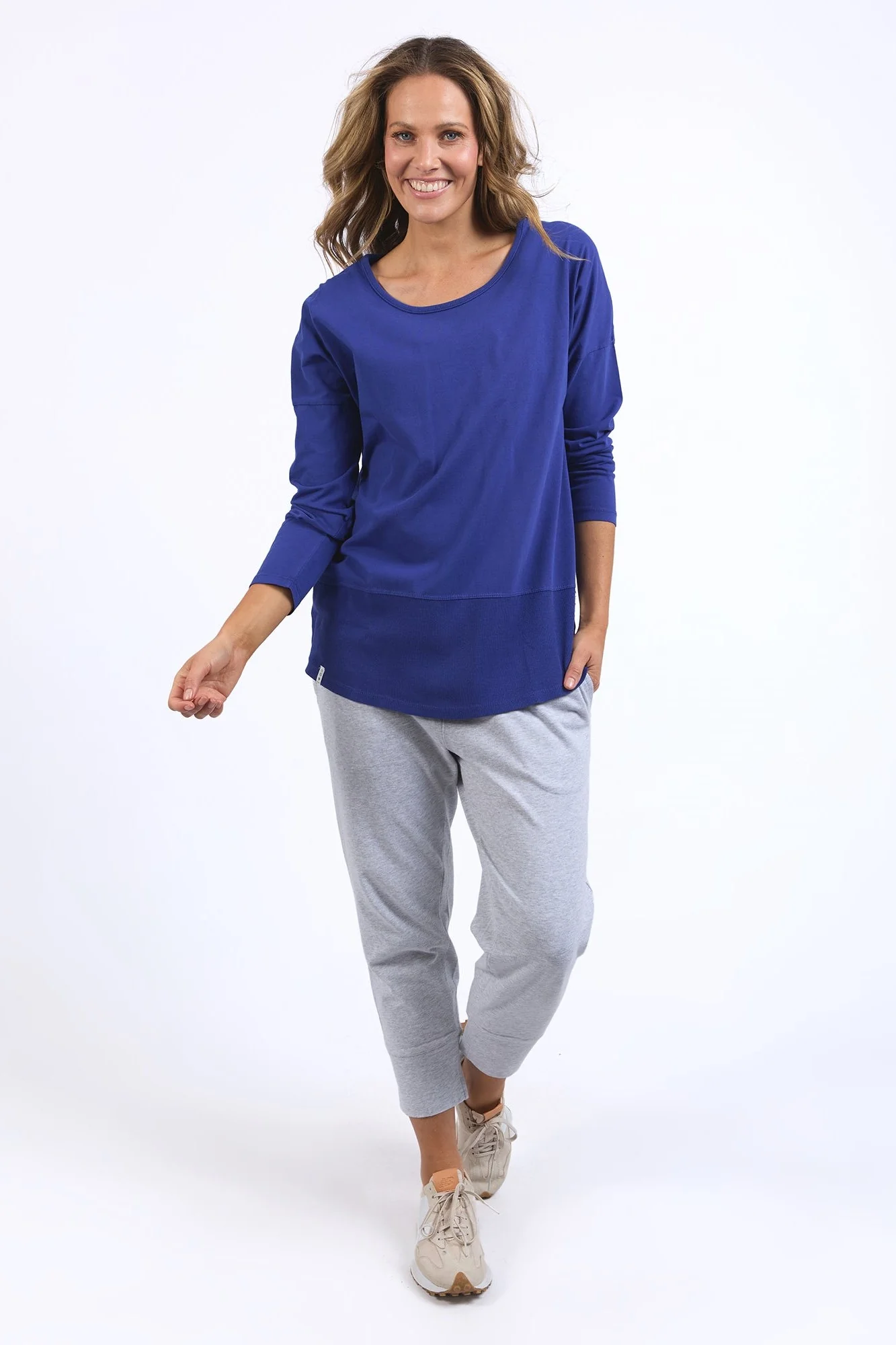Elm Rib L/S Tee Deep Blue