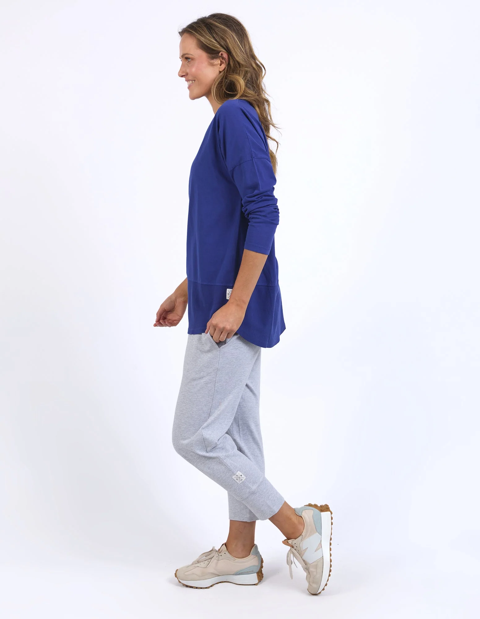 Elm Rib L/S Tee Deep Blue - Image 5
