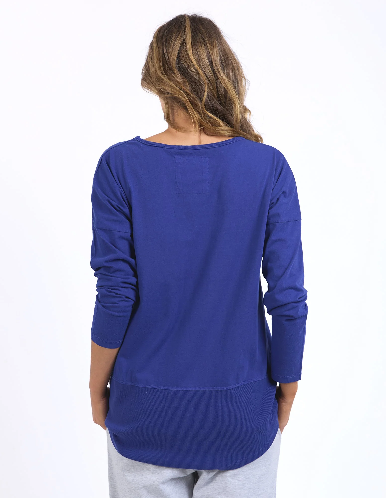 Elm Rib L/S Tee Deep Blue - Image 6