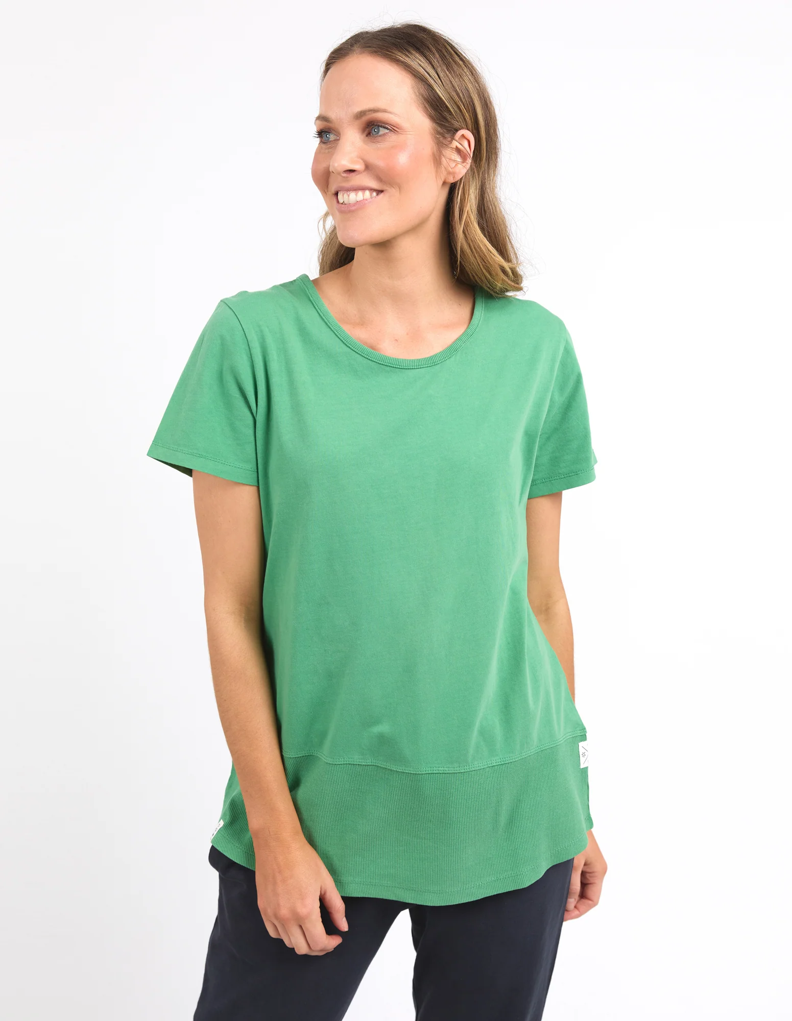 Elm Rib S/S Tee Greenbriar - Image 2