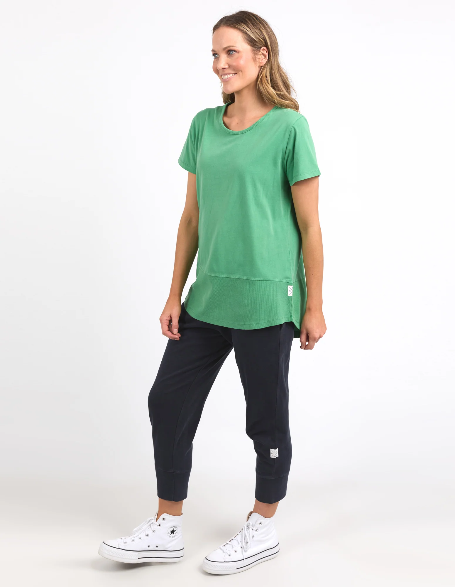 Elm Rib S/S Tee Greenbriar - Image 3