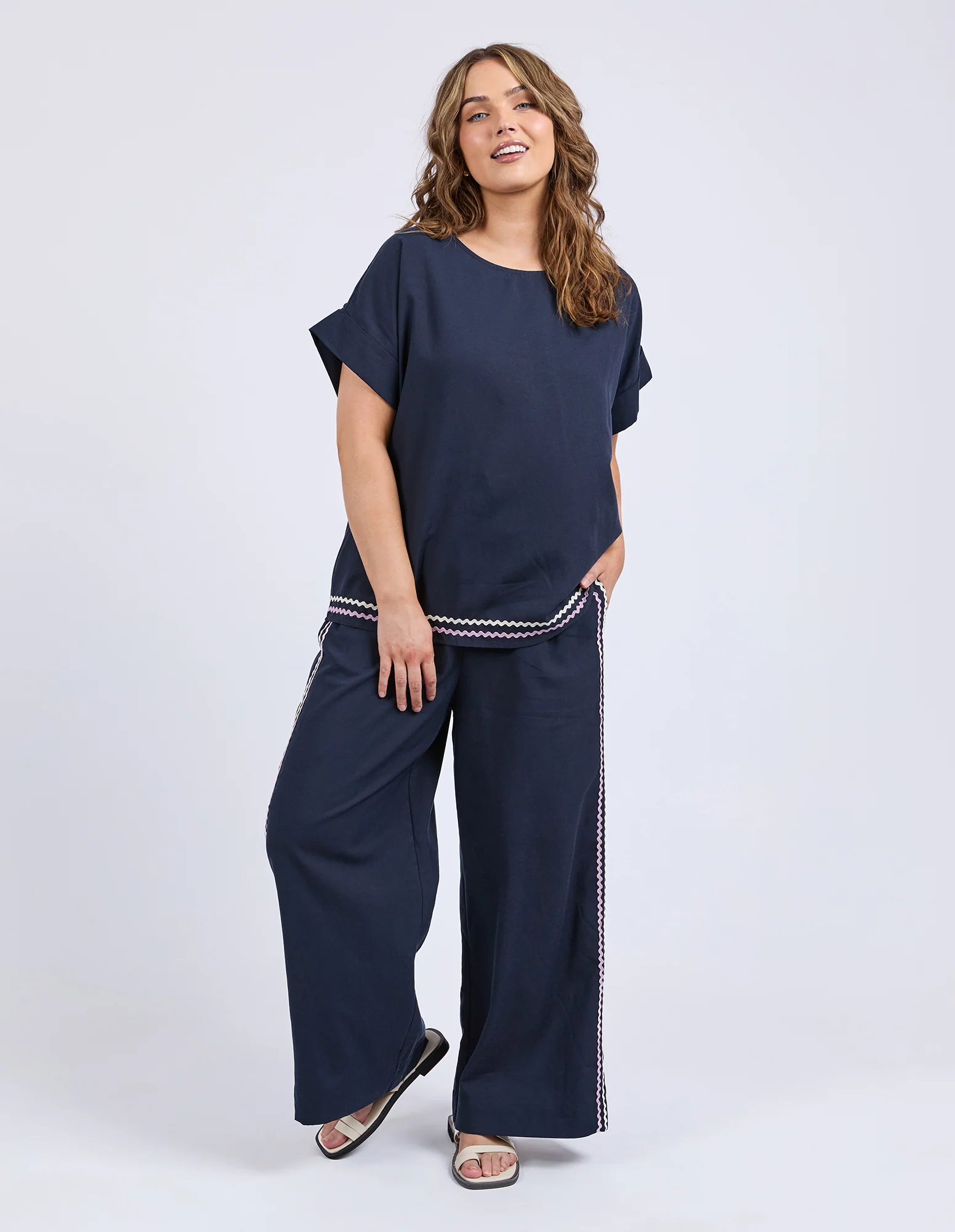 Elm Ric Rac Top Navy - Image 3