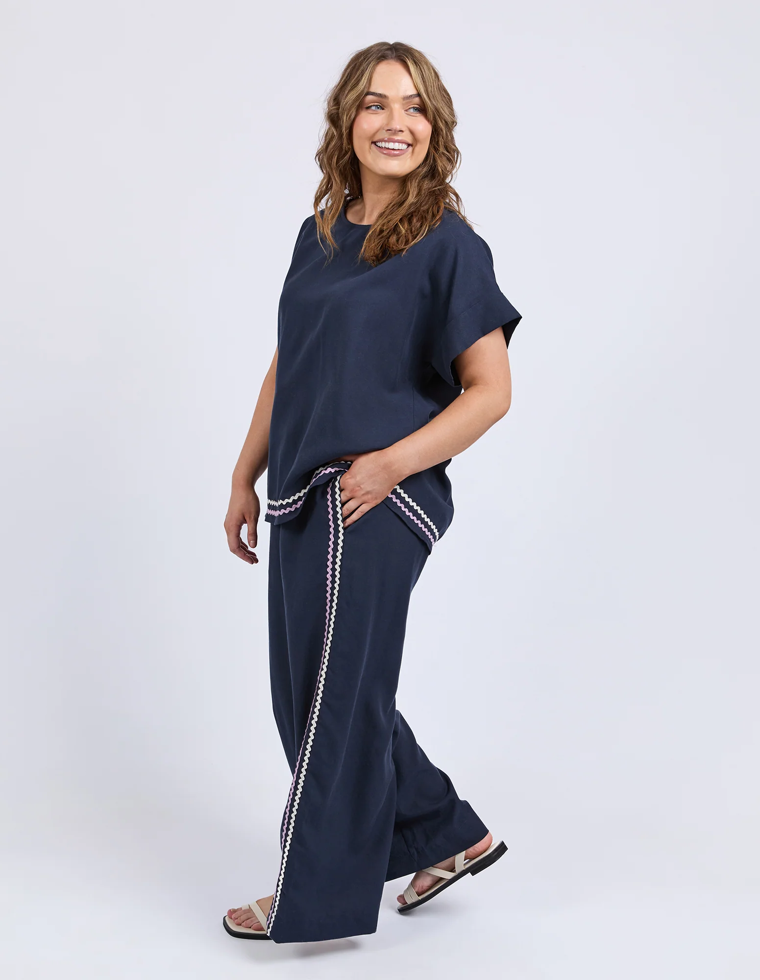 Elm Ric Rac Top Navy - Image 6