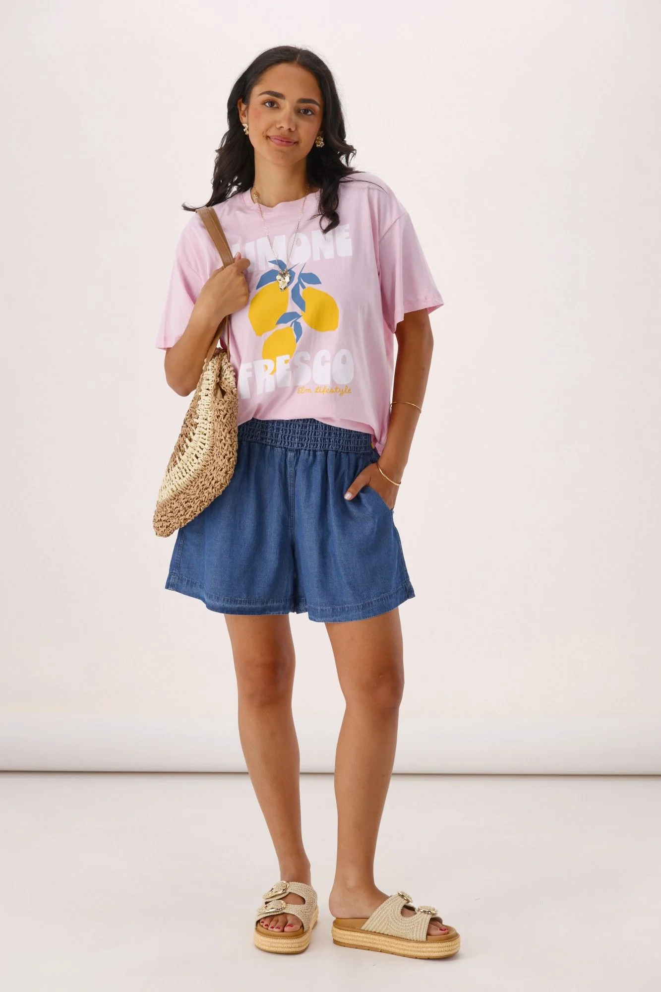 Elm Rily Lyocel Shorts Blue - Image 4