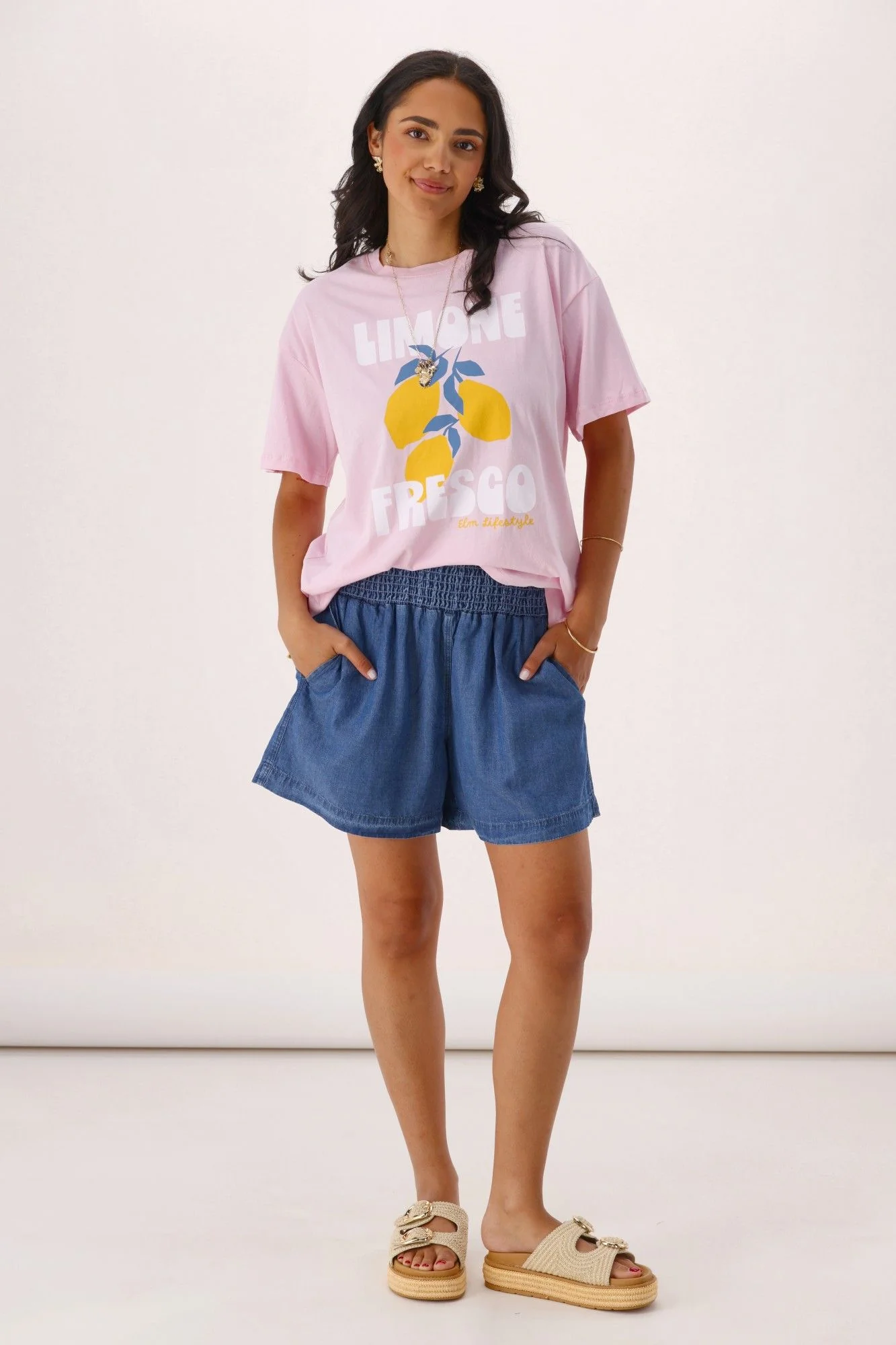 Elm Rily Lyocel Shorts Blue - Image 5