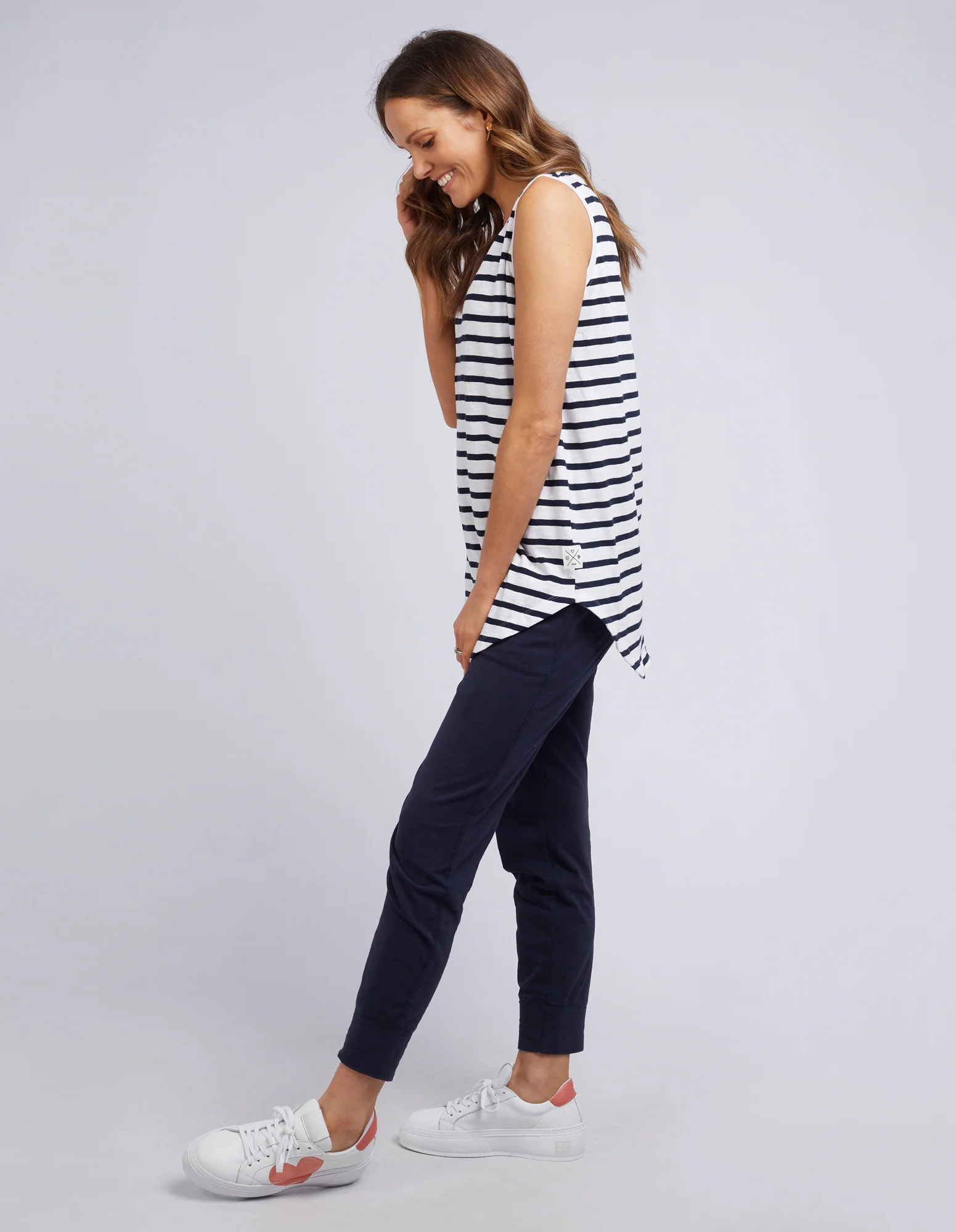 Elm Scoop Tank White & Navy Stripe - Image 3