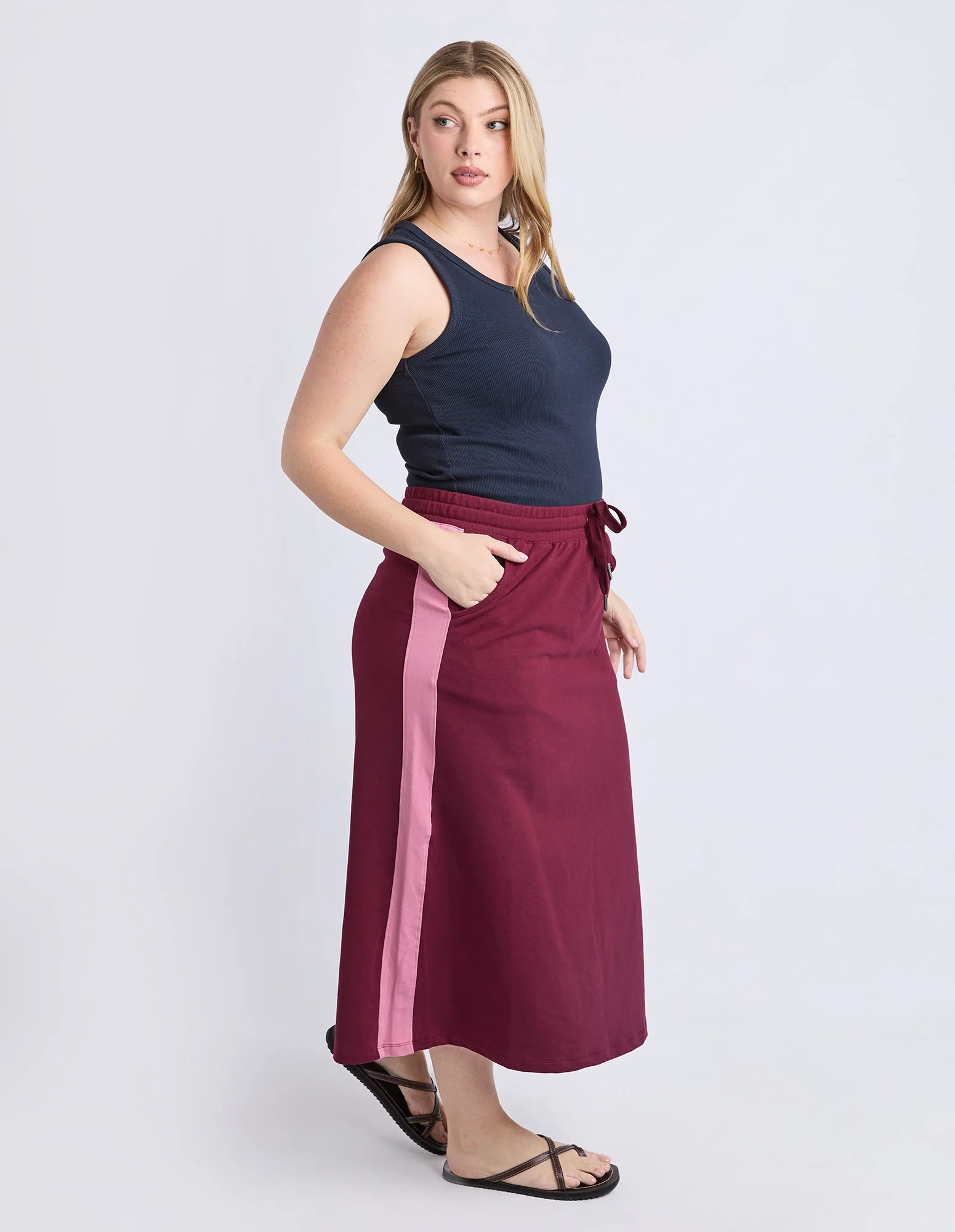Elm Sloane Fleece Skirt Plum - Image 6