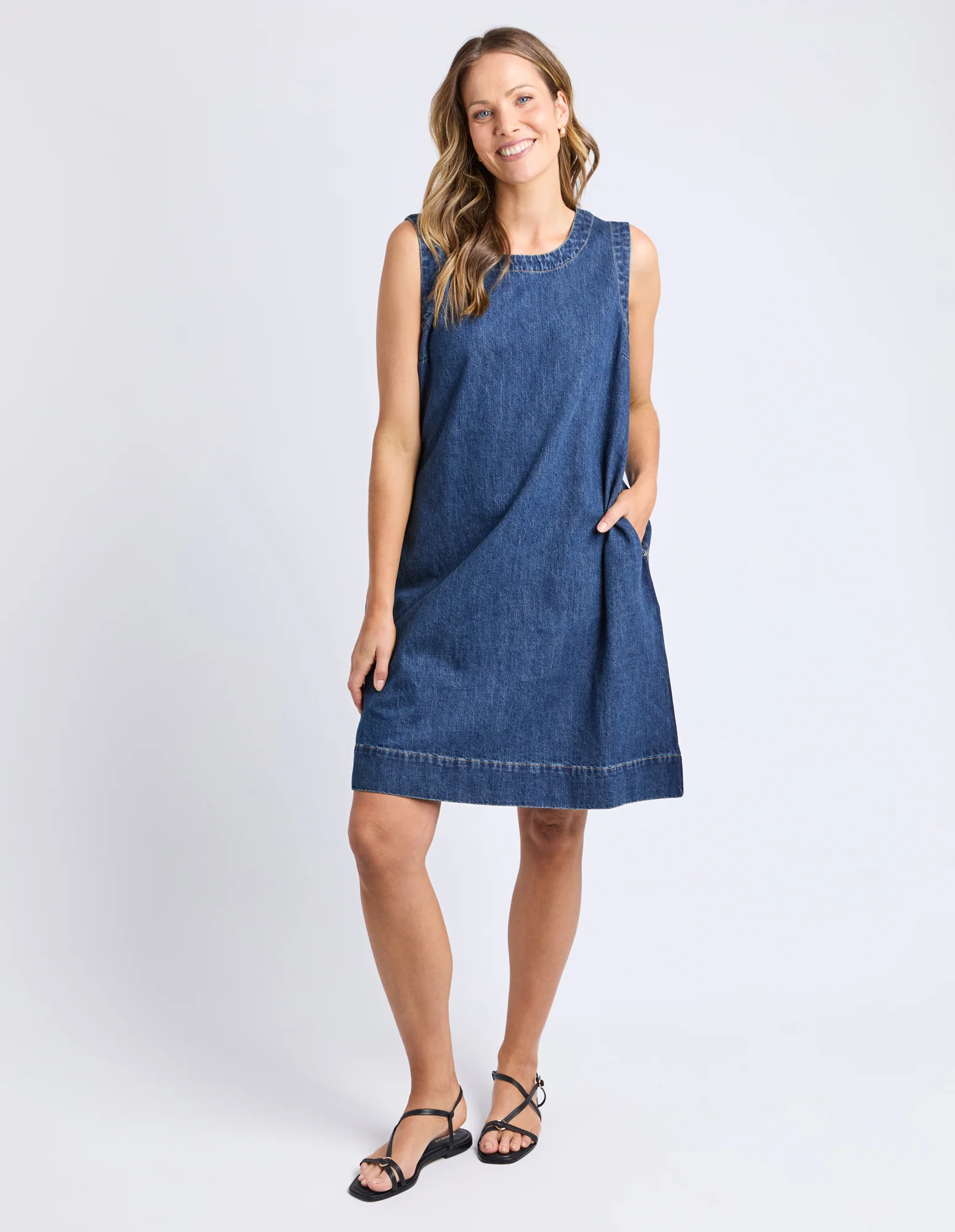 Elm Sonny Denim Dress Dark Blue - Image 2