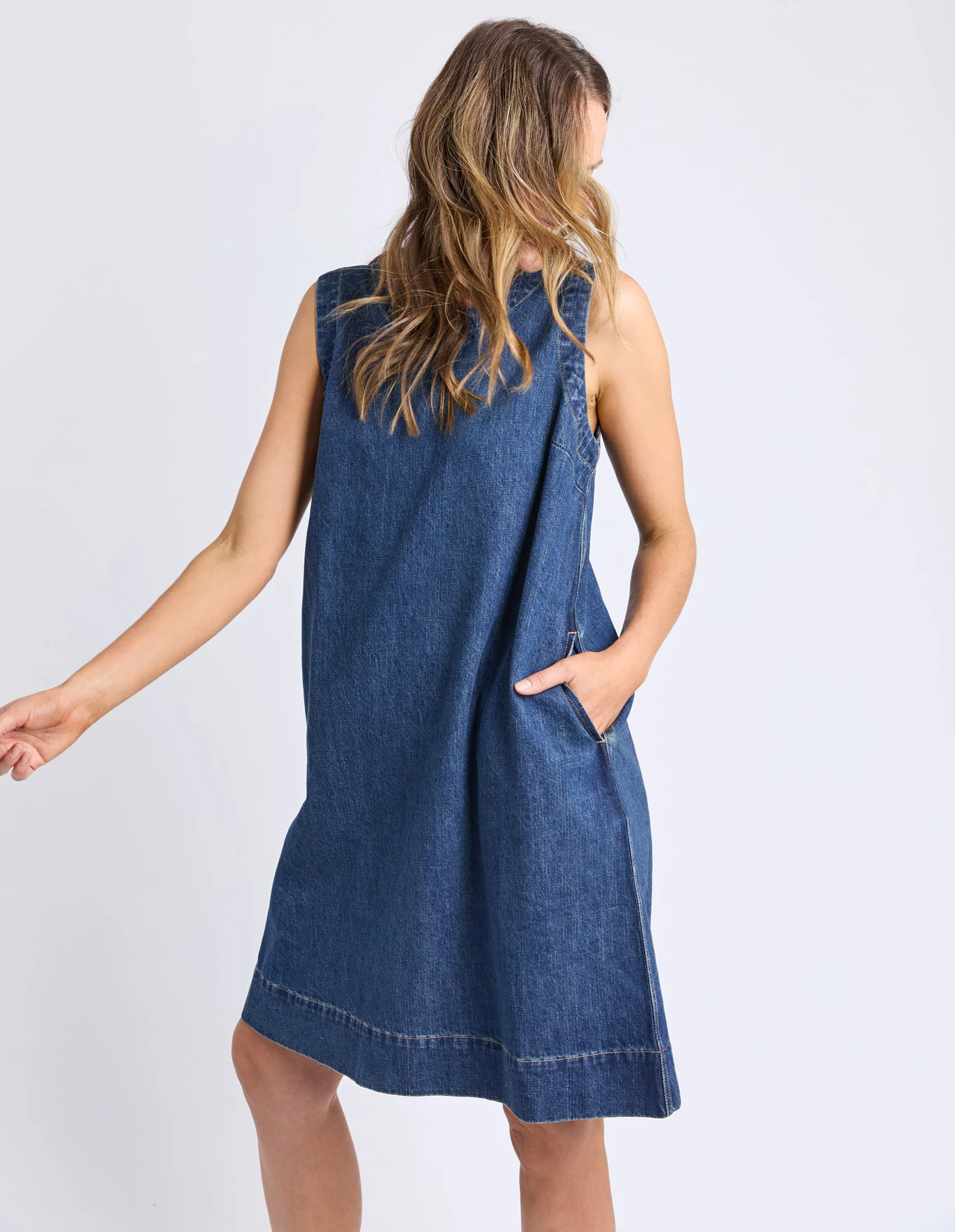 Elm Sonny Denim Dress Dark Blue - Image 5