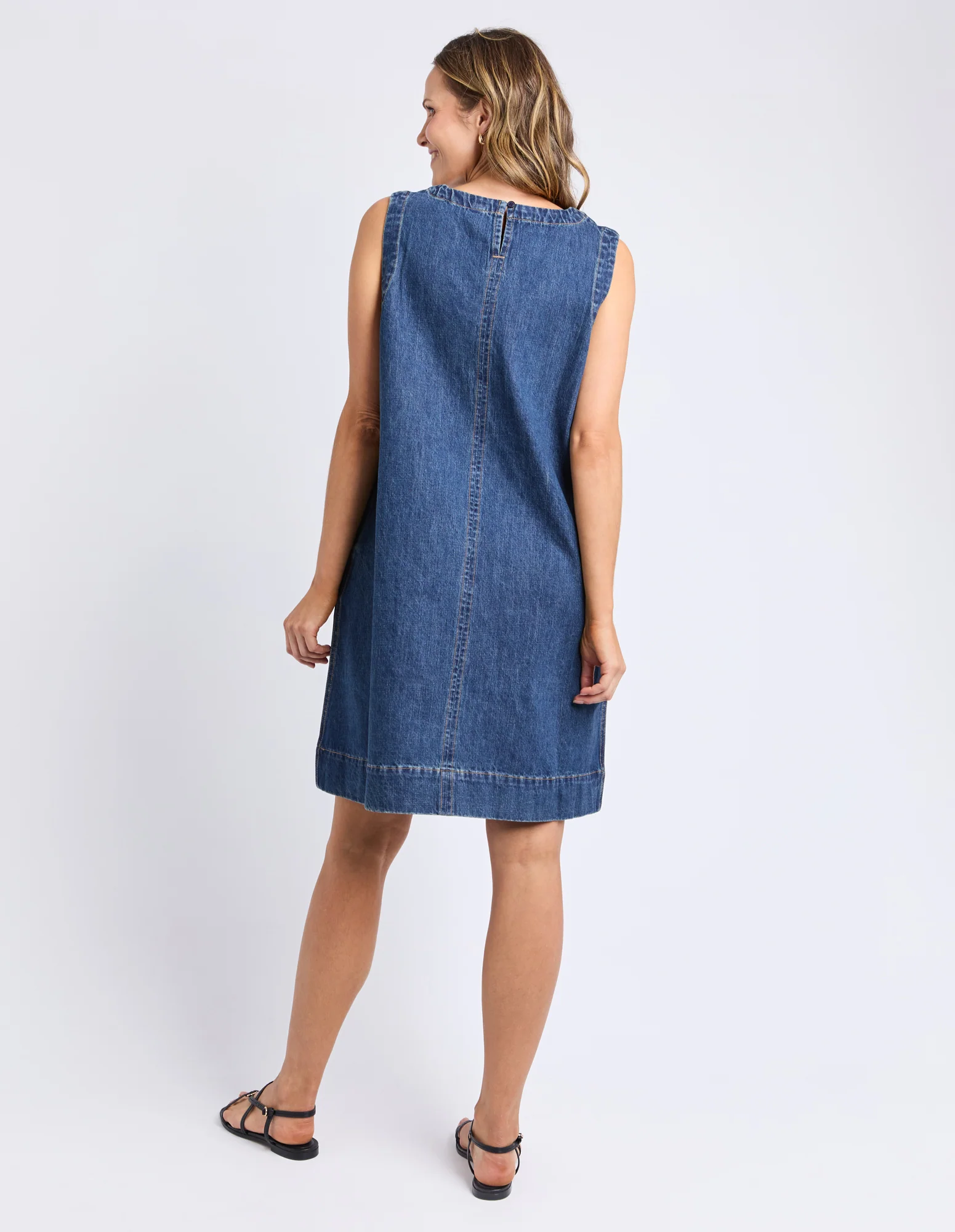 Elm Sonny Denim Dress Dark Blue - Image 7