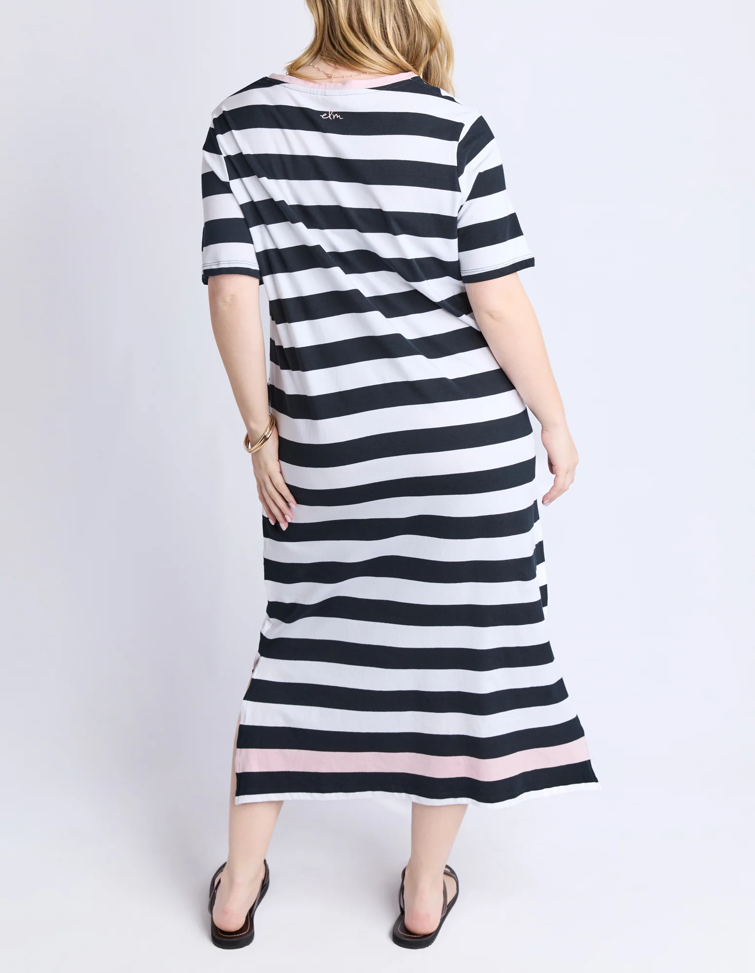 Elm Sorrento Dress Black And White Stripe - Image 6