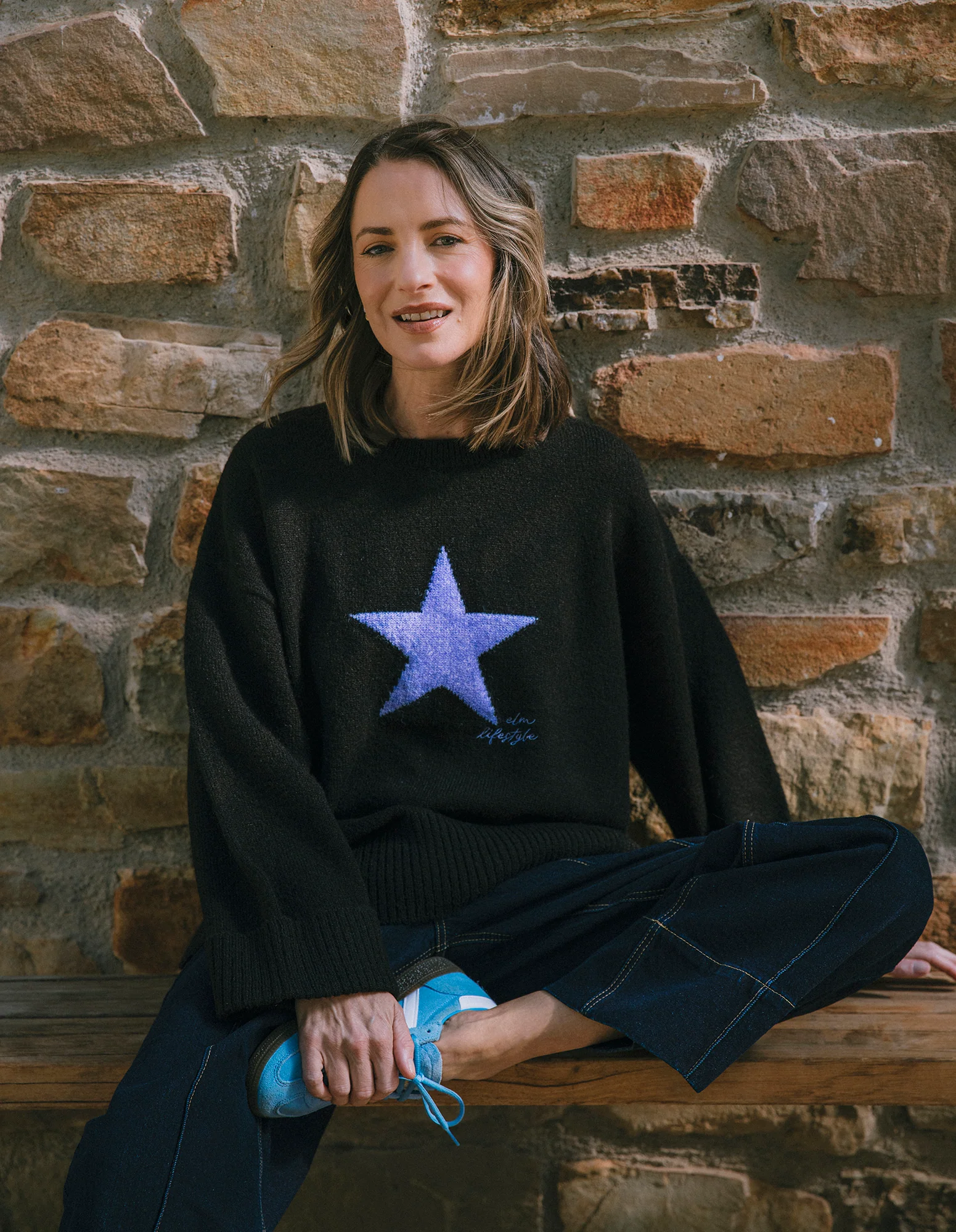 Elm Star Intersia Knit Black