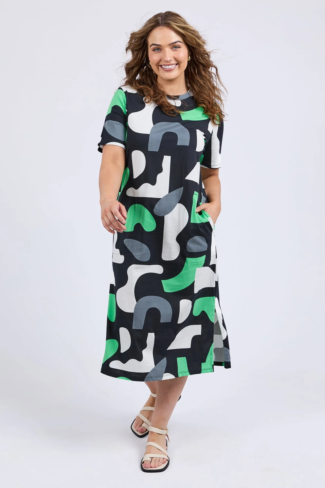 Elm Stijl Dress Abstract Yardage Print - Image 3