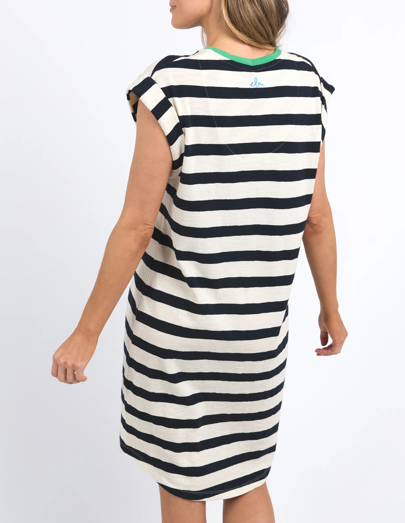 Elm Sunny Tee Dress Navy/White Stripe - Image 5