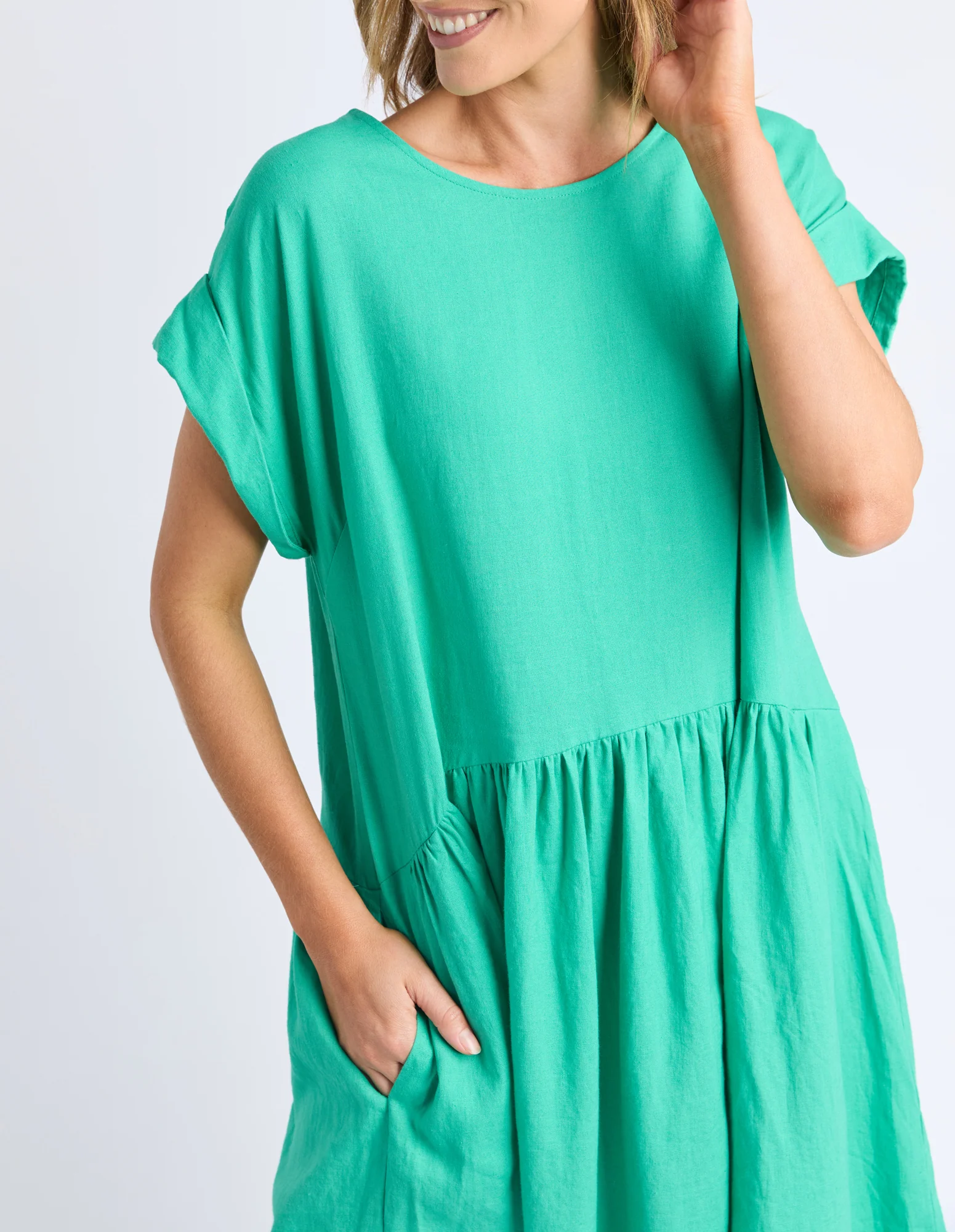 Elm Sunset Hour Solid Dress Gumdrop Green - Image 5