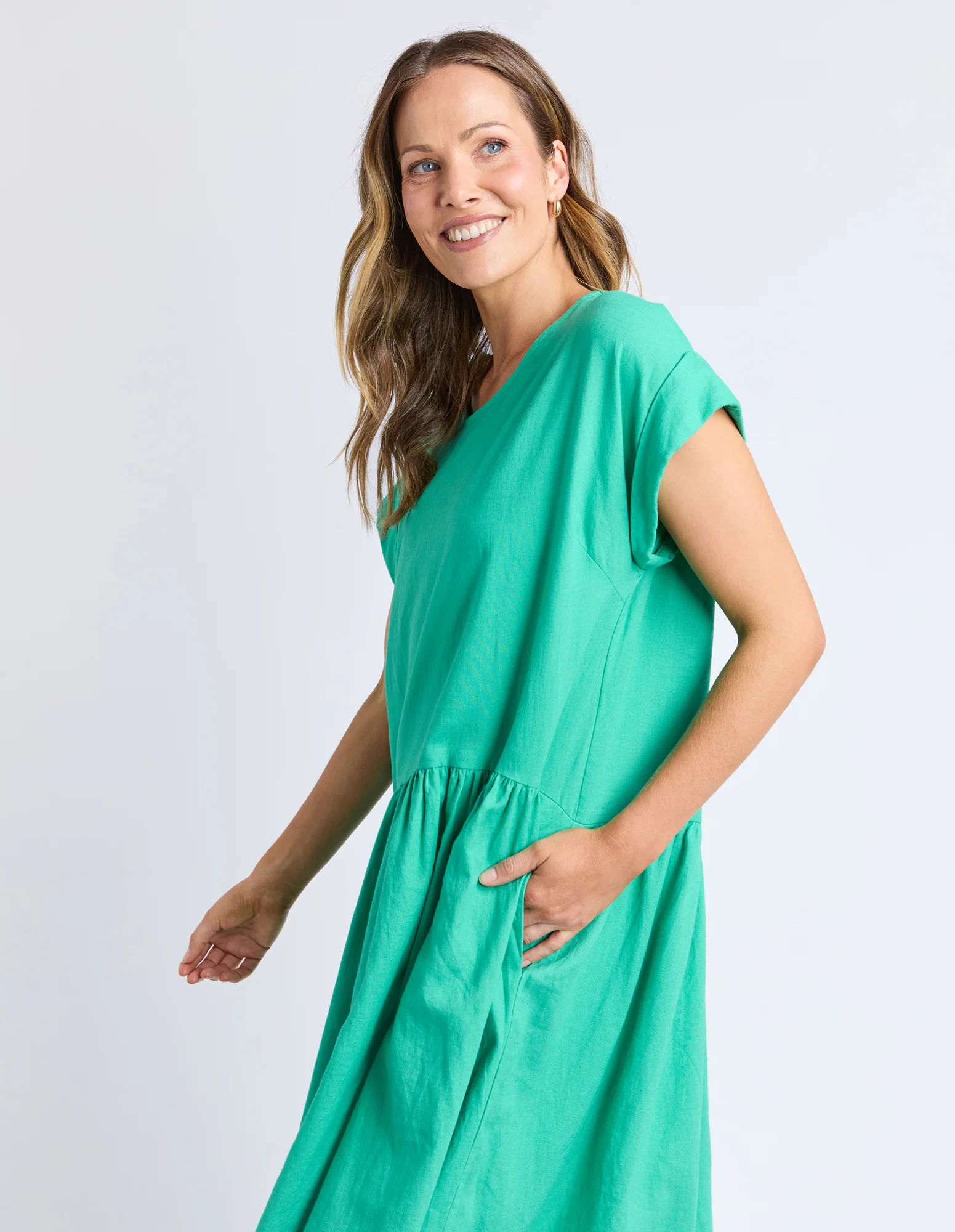 Elm Sunset Hour Solid Dress Gumdrop Green - Image 6