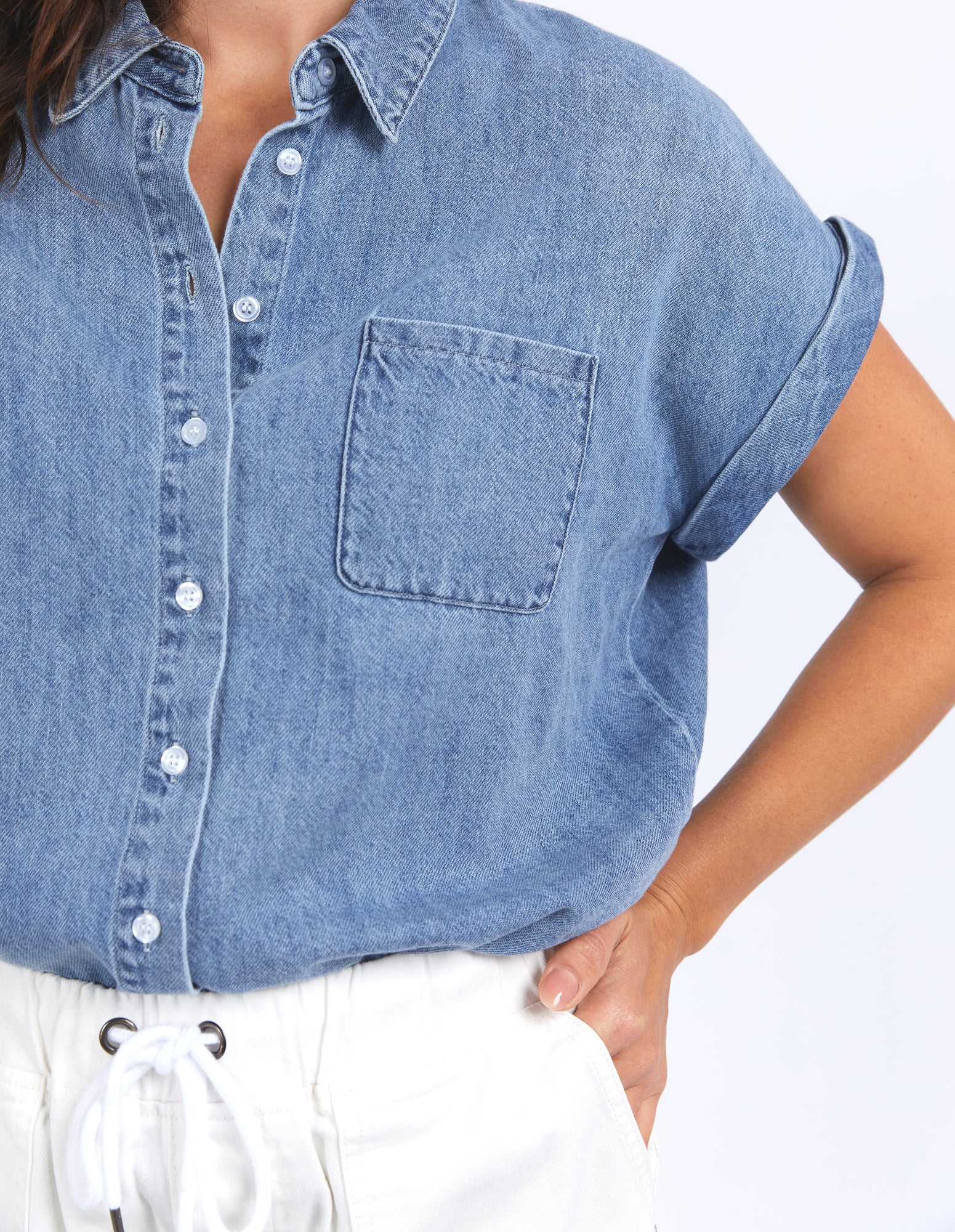 Elm Taylor SS Shirt Blue Wash - Image 3