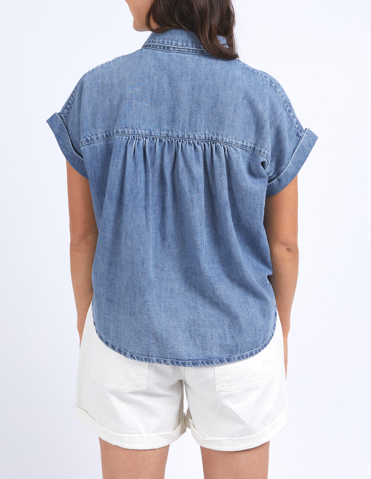 Elm Taylor SS Shirt Blue Wash - Image 5