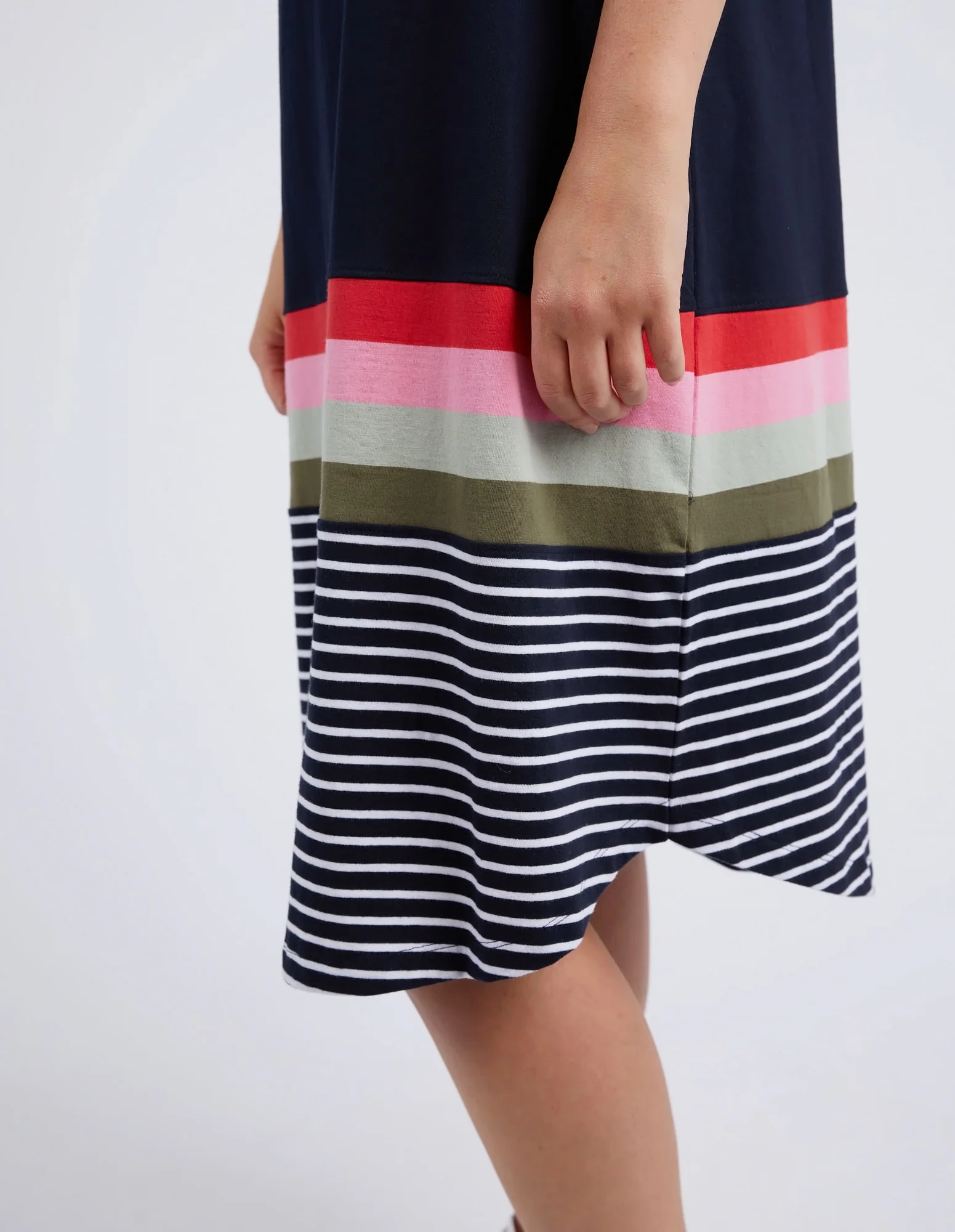 Elm Terra Tee Dress Navy and White Stripe - Image 5