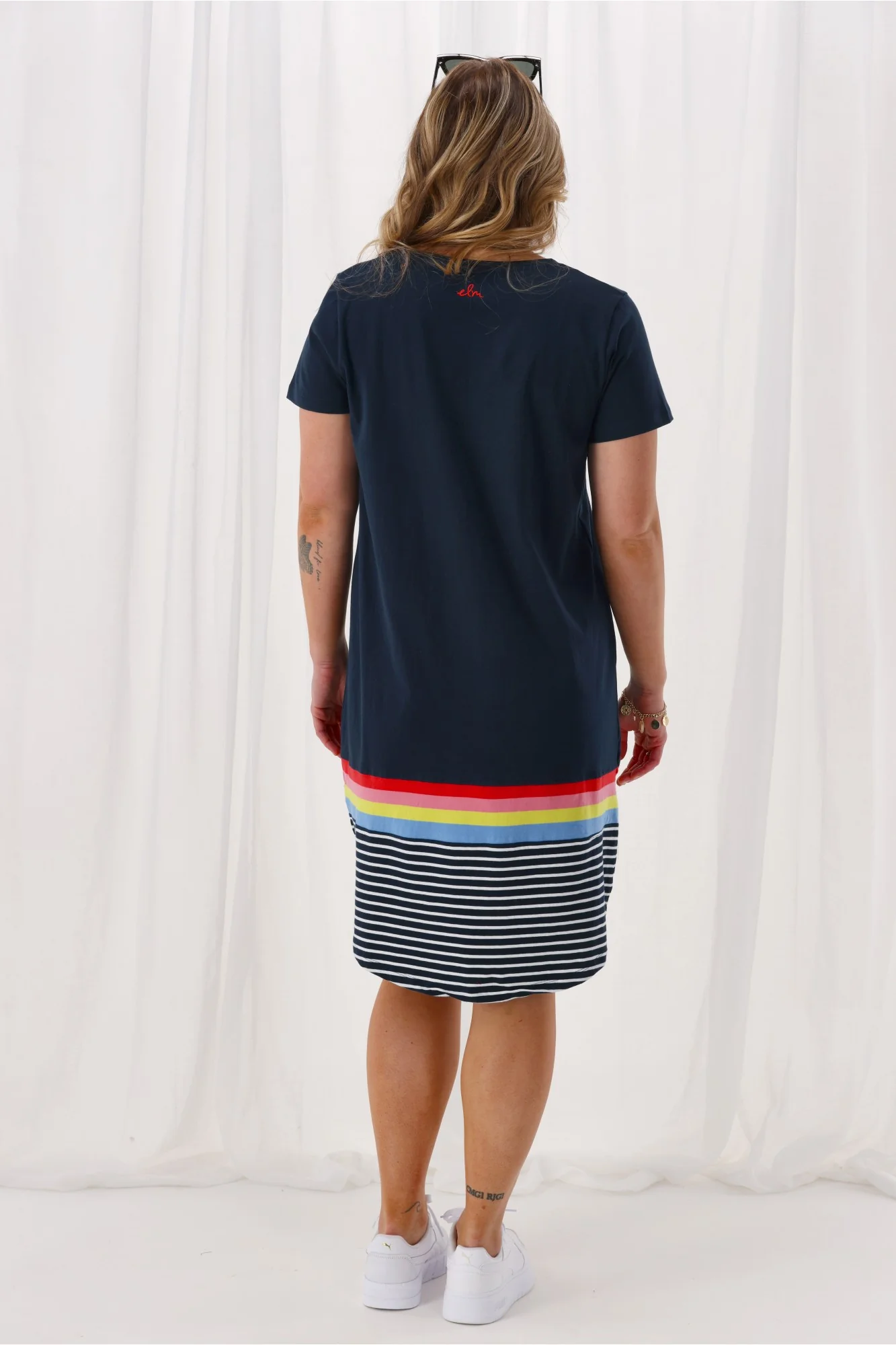 Elm Terra Tee Dress Sapphire Colour Stripe - Image 6