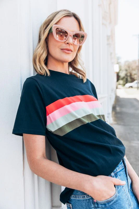 Elm Terra Tee Navy and White Stripe - Image 3