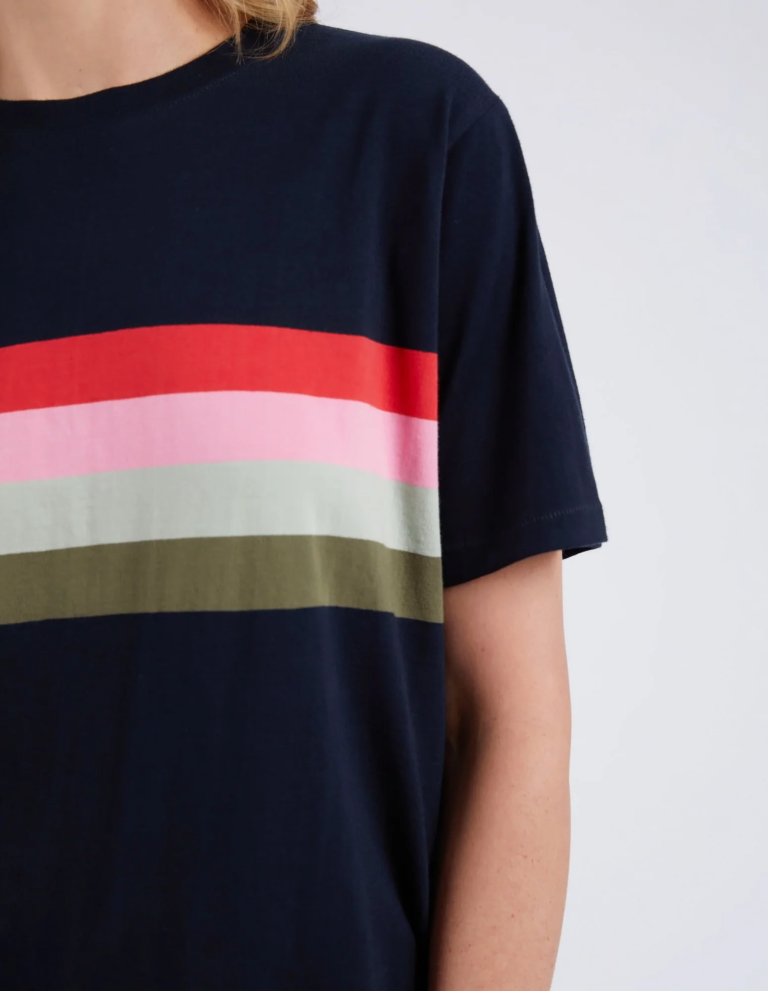 Elm Terra Tee Navy and White Stripe - Image 4