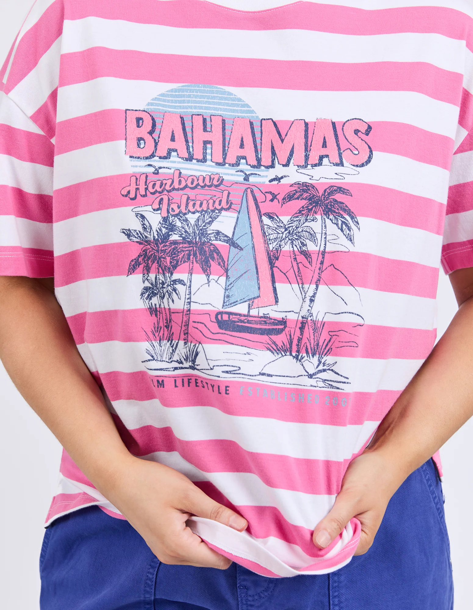 Elm Viaggio Tee Pink Stripe - Image 4