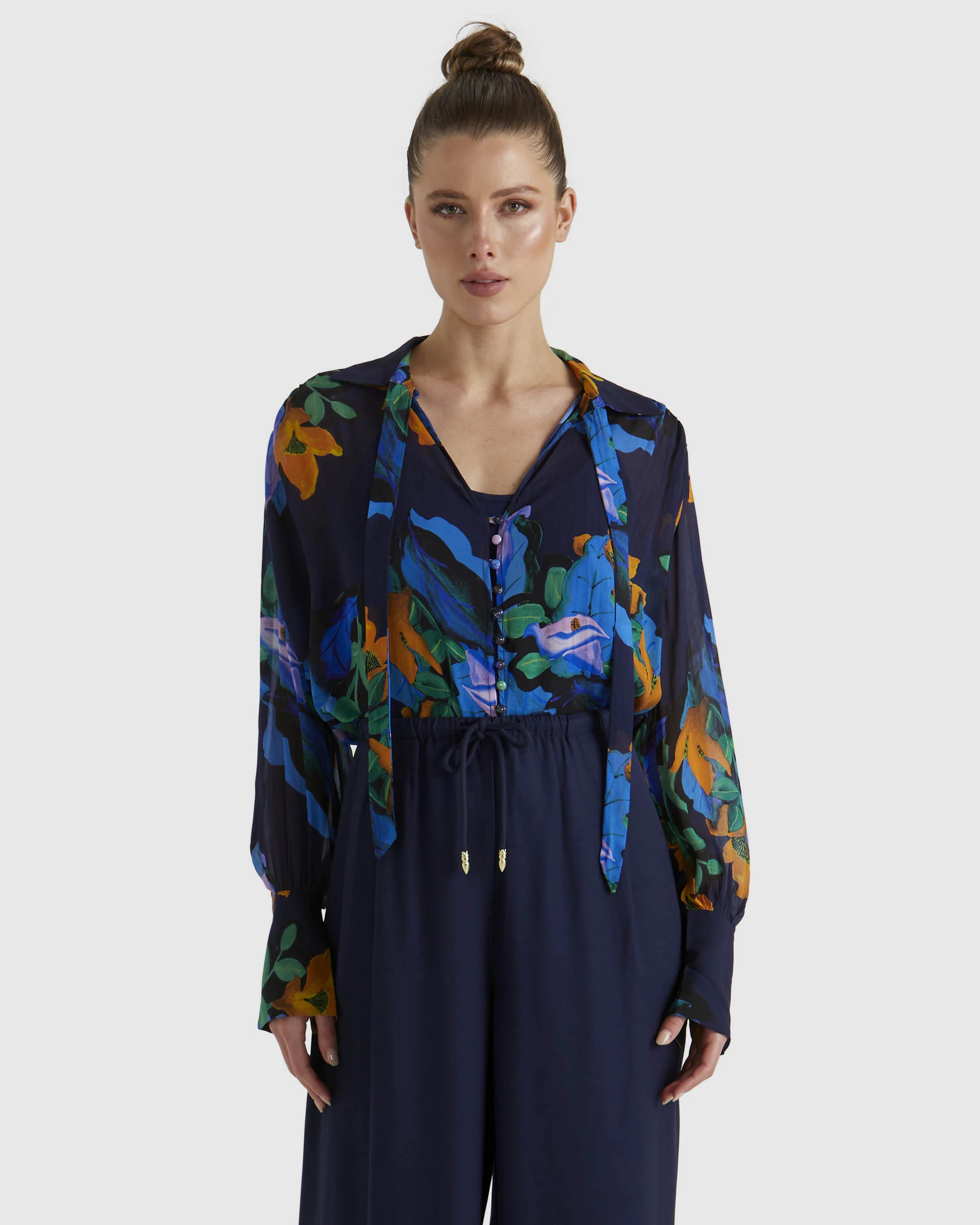 Fate Twilight Blouse Navy Floral - Image 3
