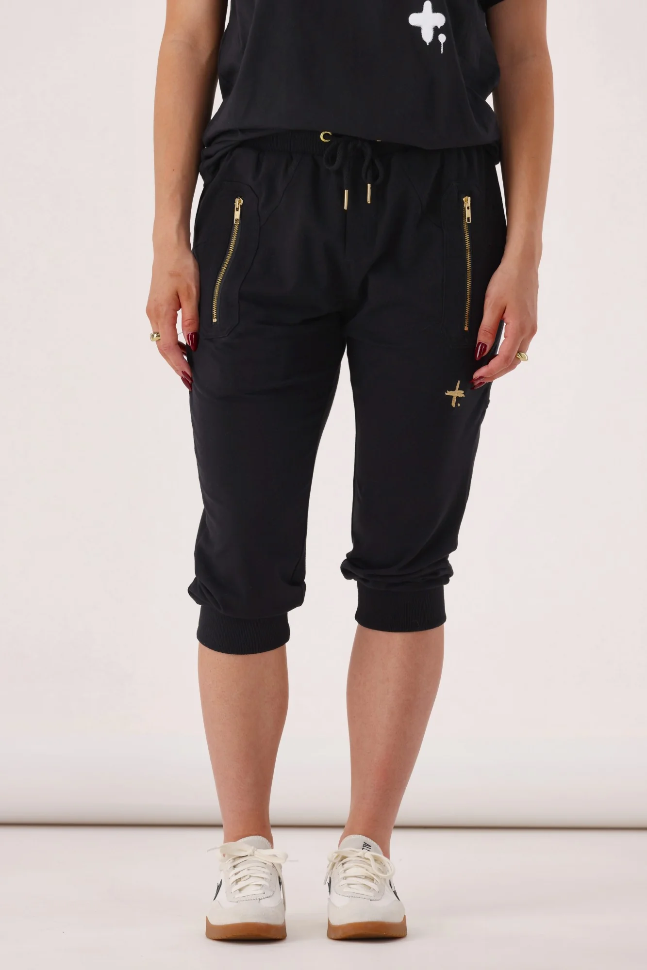 Federation Cut Trackies Lil Plus Black With Gold Zips - Image 2