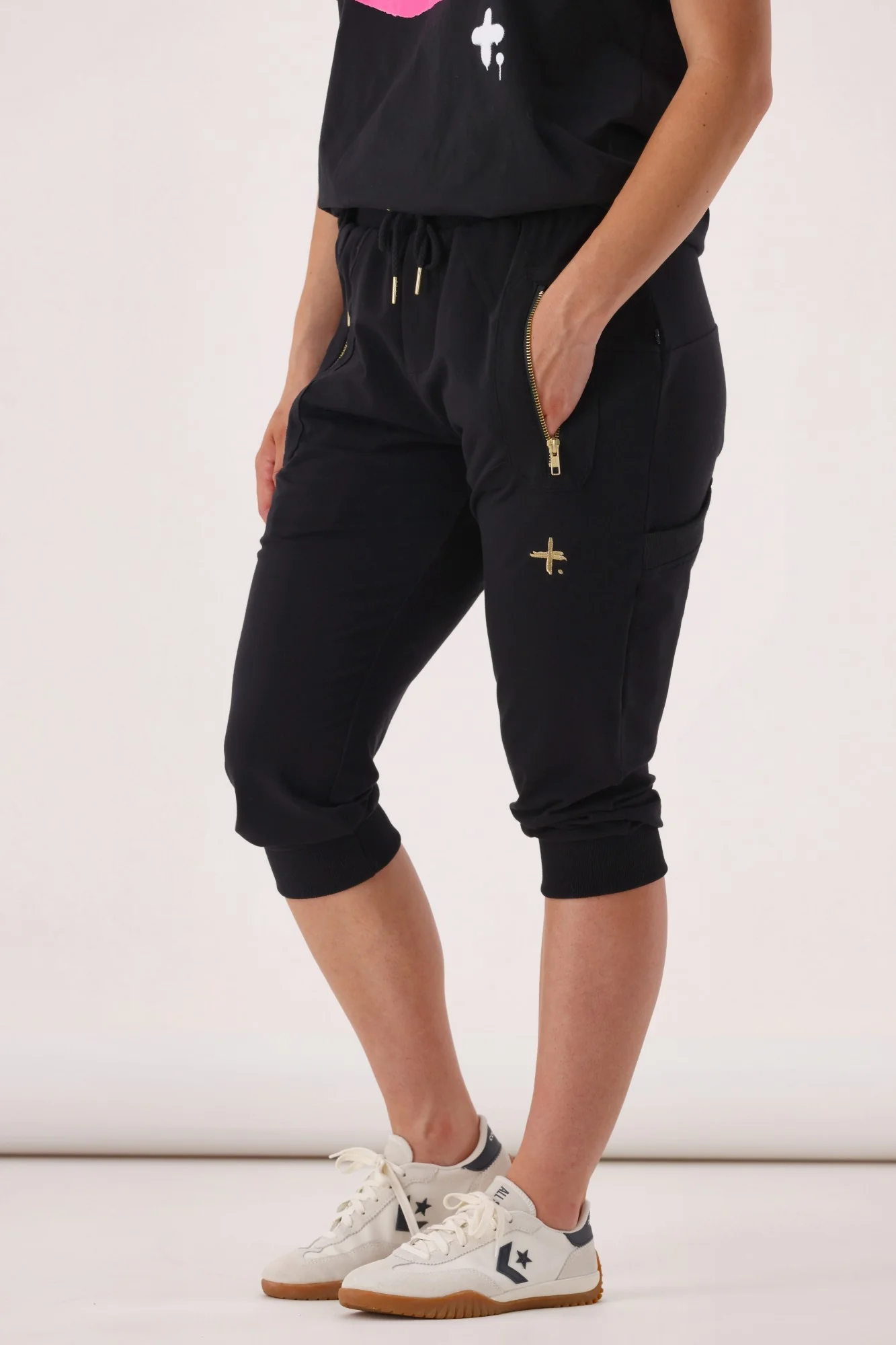 Federation Cut Trackies Lil Plus Black With Gold Zips - Image 5