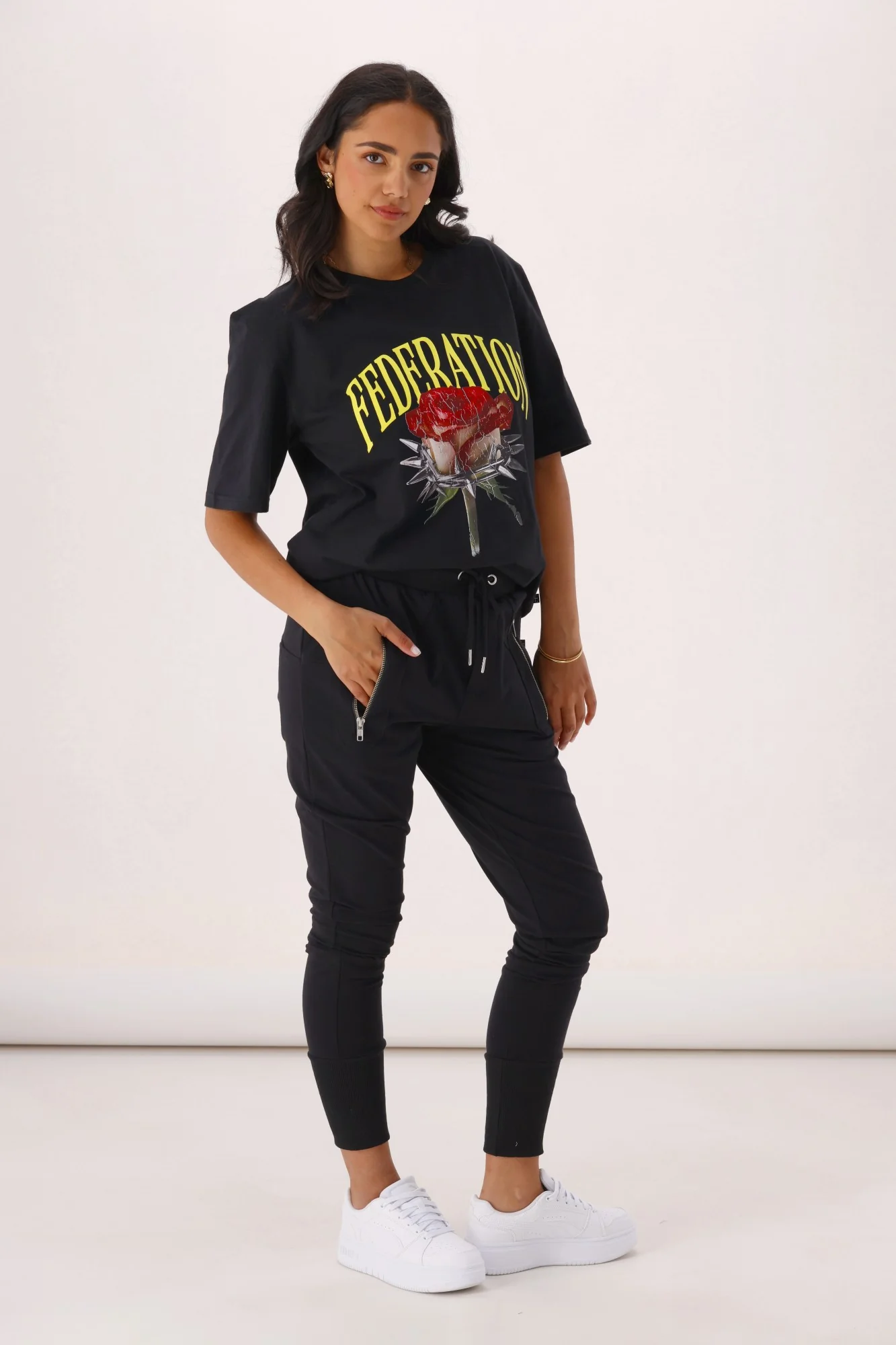 Federation Escape Trackies Black With Silver Zips - Image 4